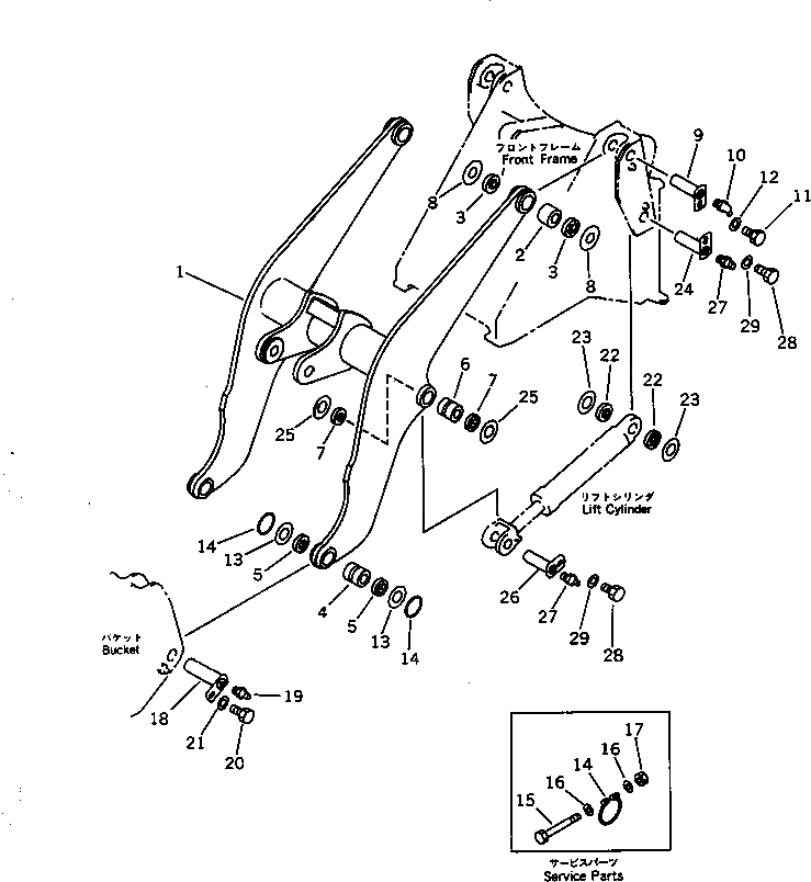 Схема запчастей Komatsu WA250-1 - РУКОЯТЬ (TBG/ABE СПЕЦ-Я.) СПЕЦ. APPLICATION ЧАСТИ