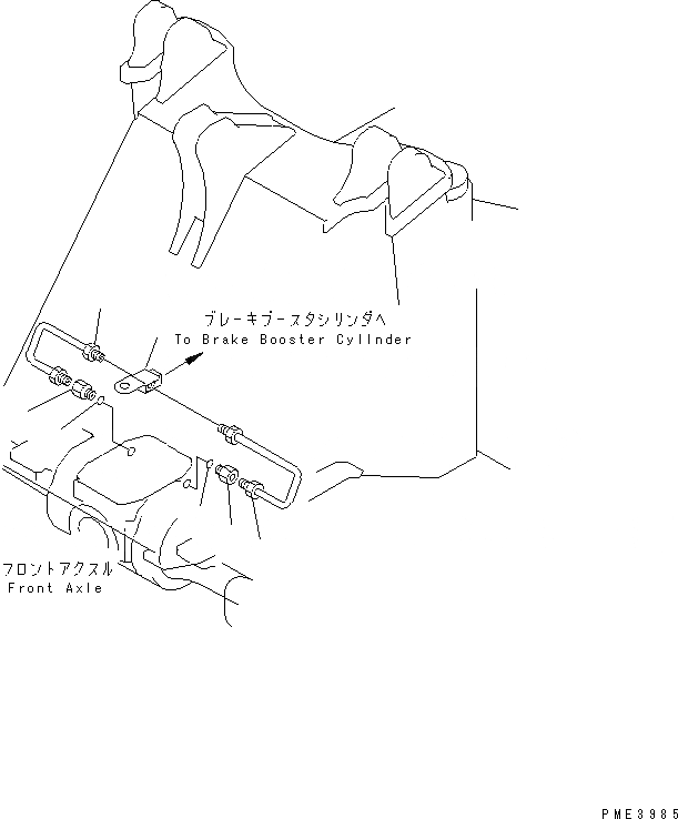 Схема запчастей Komatsu WA250-3 - ТОРМОЗНАЯ ГИДРОЛИНИЯ (ПЕРЕДН ТОРМОЗН. ГИДРОЛИНИЯ) КАБИНА ОПЕРАТОРА И СИСТЕМА УПРАВЛЕНИЯ