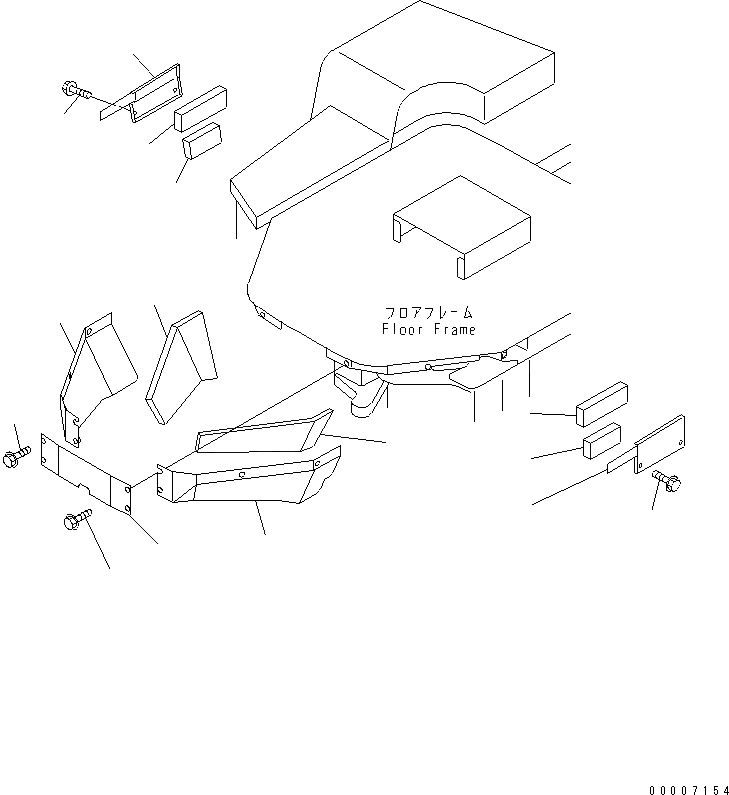Схема запчастей Komatsu WA250-3 - ПОКРЫТИЕ ПОЛА (SUPER БЕСШУМН. СПЕЦИФ-Я) ЧАСТИ КОРПУСА
