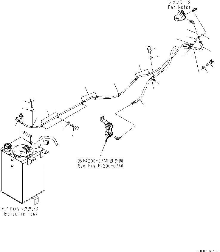 Схема запчастей Komatsu WA250-5 - ПРИВОД ВЕНТИЛЯТОРА ТРУБЫ ГИДРАВЛИКА