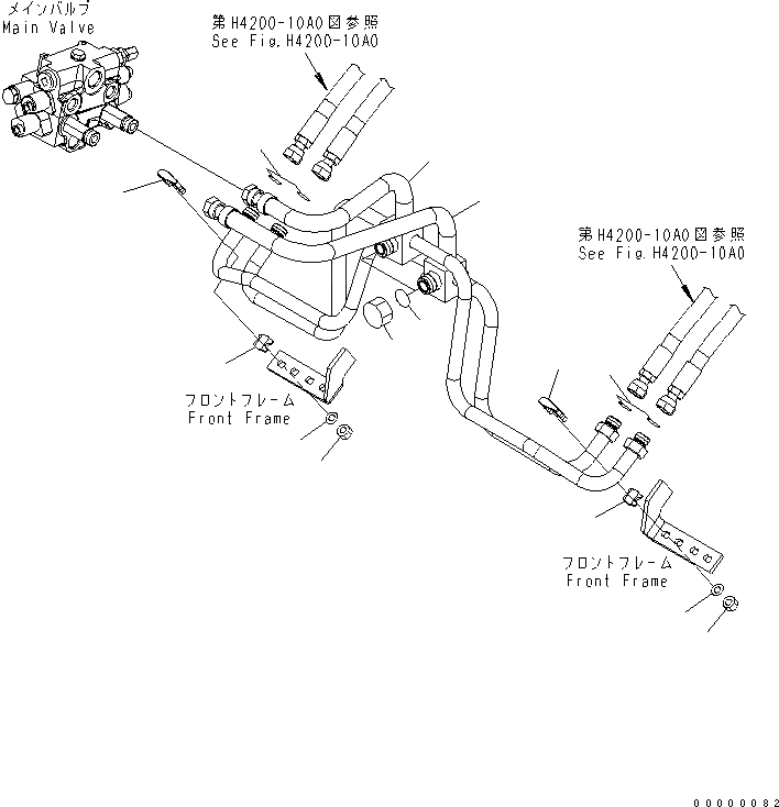 Схема запчастей Komatsu WA250-5 - ГИДРОЛИНИЯ (ЛИНИЯ ГИДРОЦИЛИНДРА ПОДЪЕМА) ГИДРАВЛИКА