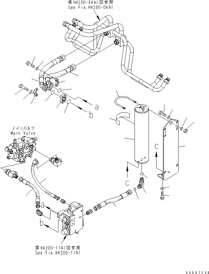Схема запчастей Komatsu WA250-5 - ГИДРОЛИНИЯ (E.C.S.S. АККУМУЛЯТОР) ГИДРАВЛИКА