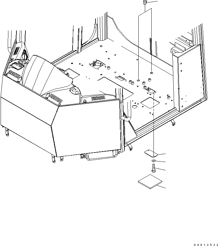 Схема запчастей Komatsu WA250-5 - ПОЛ (COVER) (ДЛЯ ОТОПИТЕЛЯ) КАБИНА ОПЕРАТОРА И СИСТЕМА УПРАВЛЕНИЯ