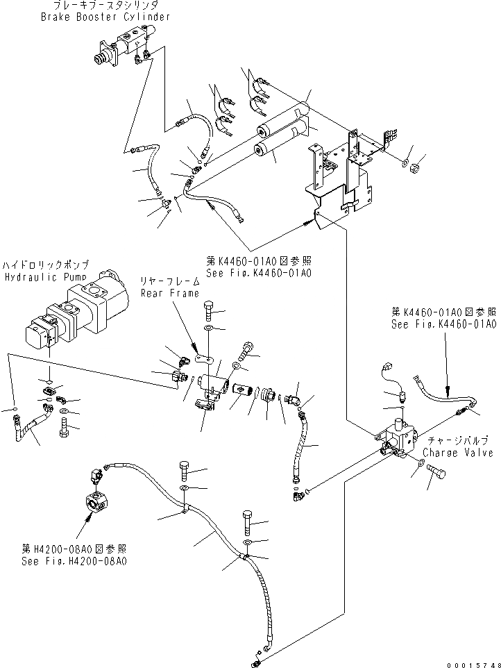 Схема запчастей Komatsu WA250-5 - УПРАВЛ-Е ТОРМОЗОМ (АККУМУЛЯТОР) КАБИНА ОПЕРАТОРА И СИСТЕМА УПРАВЛЕНИЯ