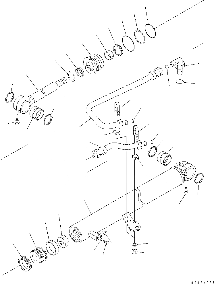 Схема запчастей Komatsu WA250-6 - ЦИЛИНДР РУЛЕВ. УПР-Я (ВНУТР. ЧАСТИ) (ЛЕВ.) ОСНОВН. КОМПОНЕНТЫ И РЕМКОМПЛЕКТЫ