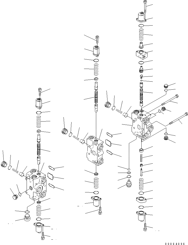 Схема запчастей Komatsu WA250-6 - УПРАВЛЯЮЩ. КЛАПАН (3-Х СЕКЦИОНН.) (/) ОСНОВН. КОМПОНЕНТЫ И РЕМКОМПЛЕКТЫ