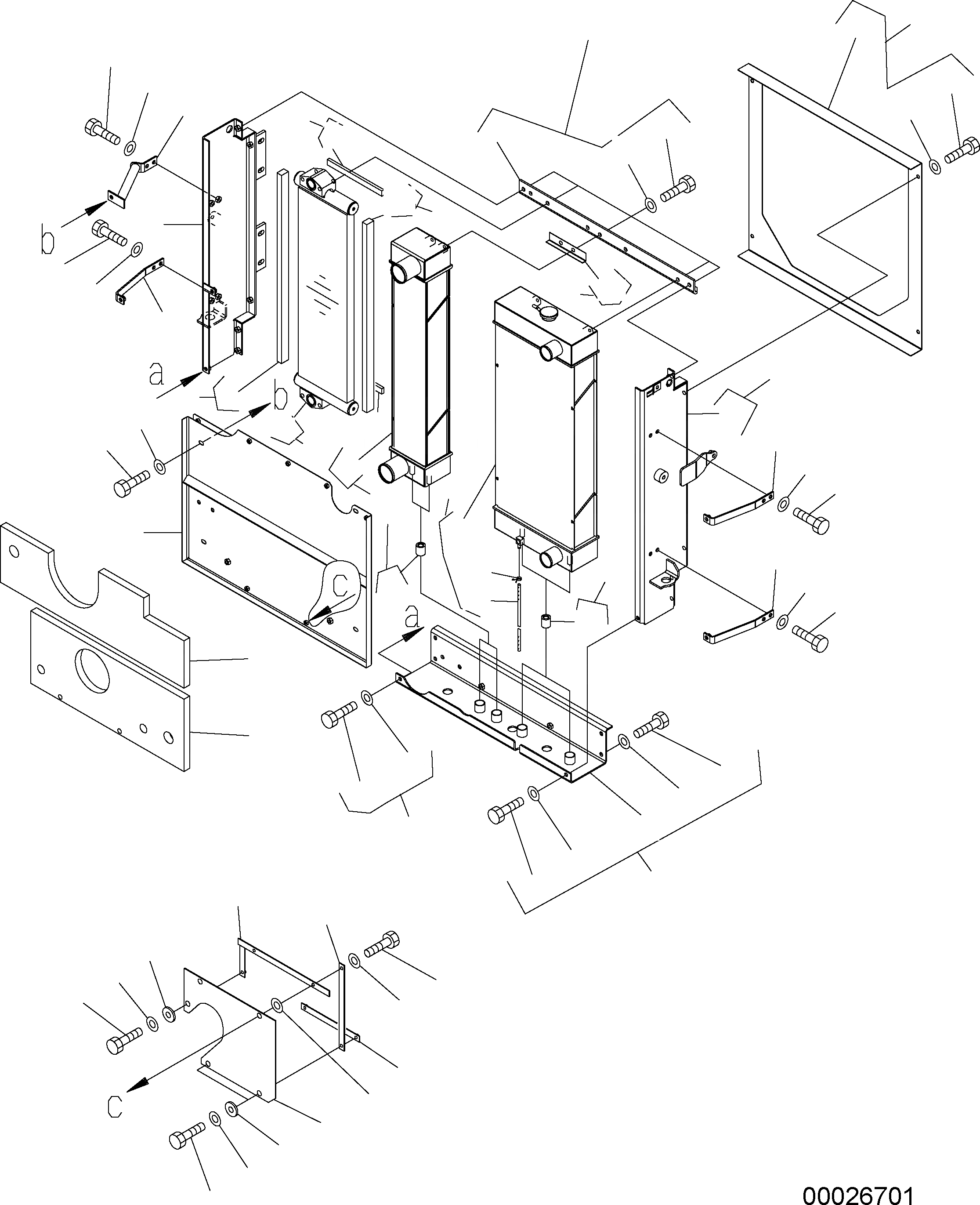 Схема запчастей Komatsu WA250-5 - РАДИАТОР (FROM SN: H8) C СИСТЕМА ОХЛАЖДЕНИЯ