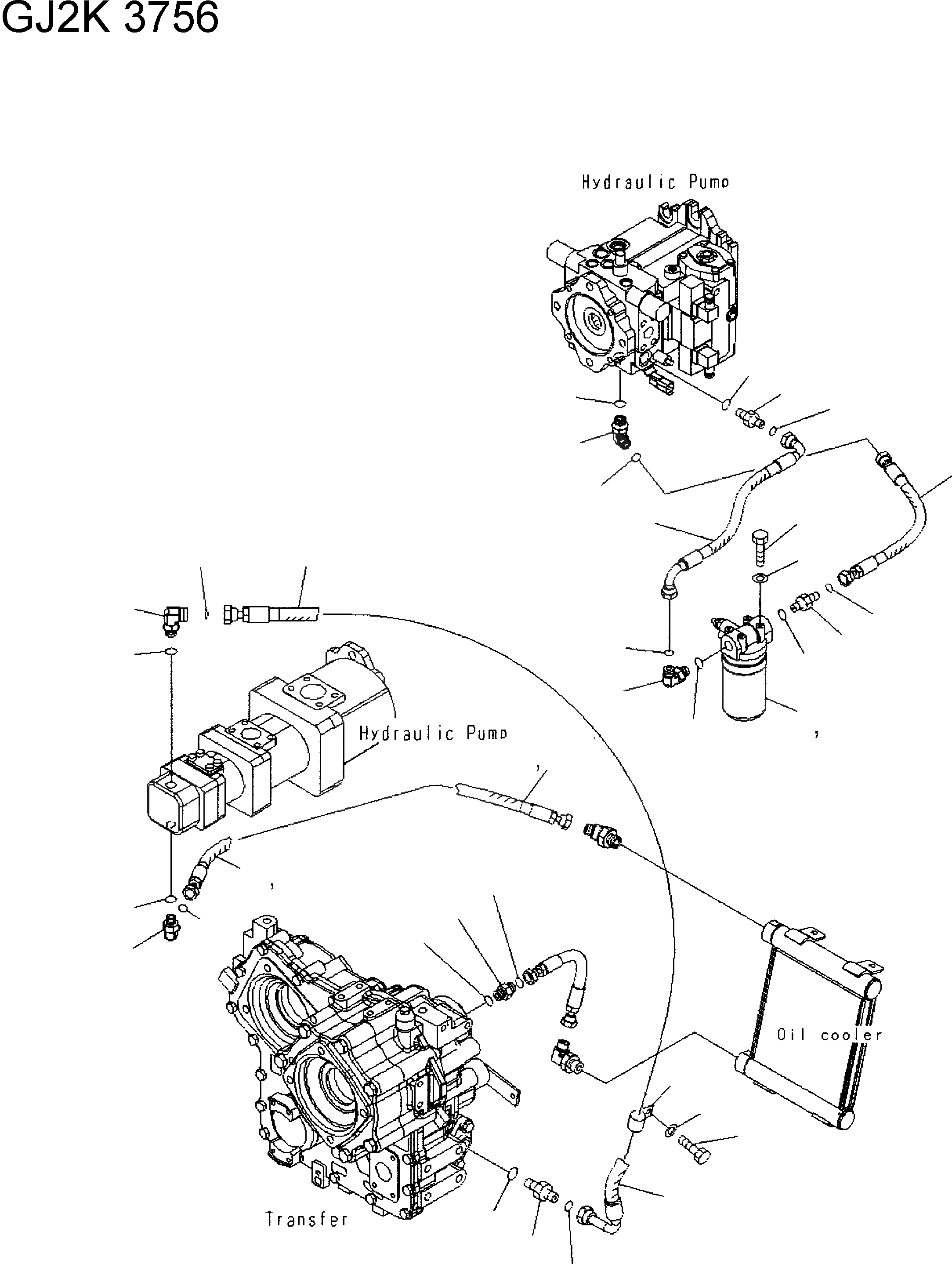 Схема запчастей Komatsu WA250-5 - HST МАСЛ. ЛИНИЯ (ФИЛЬТР. И ПЕРЕДАЧА ЛИНИЯ) F ТРАНСМИССИЯ