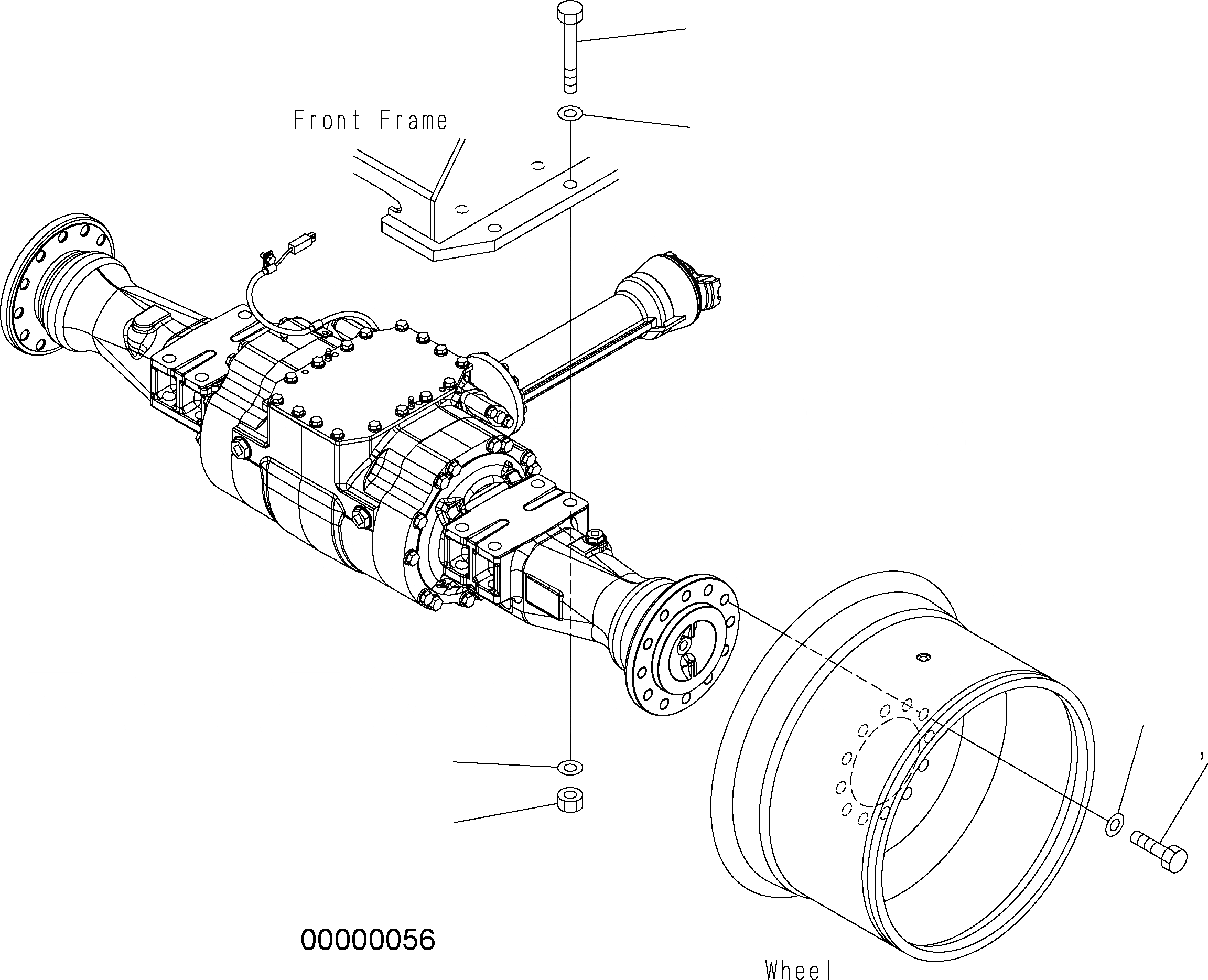 Схема запчастей Komatsu WA250-5 - ПЕРЕДНИЙ МОСТ (STD И LSD - КРЕПЛЕНИЕ) F ТРАНСМИССИЯ