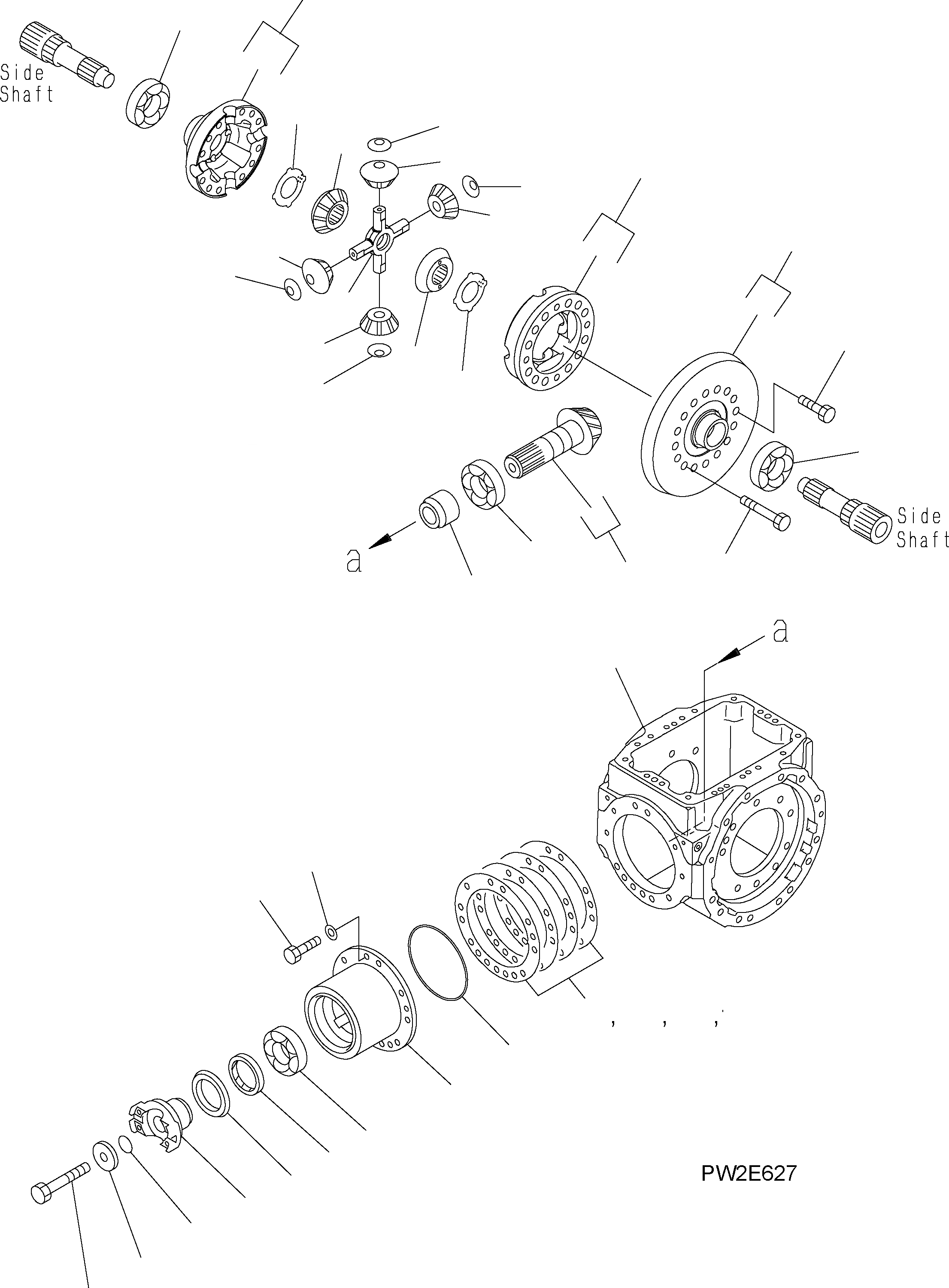 Схема запчастей Komatsu WA250-5 - ЗАДН. МОСТ (STD - ДИФФЕРЕНЦ.) F ТРАНСМИССИЯ