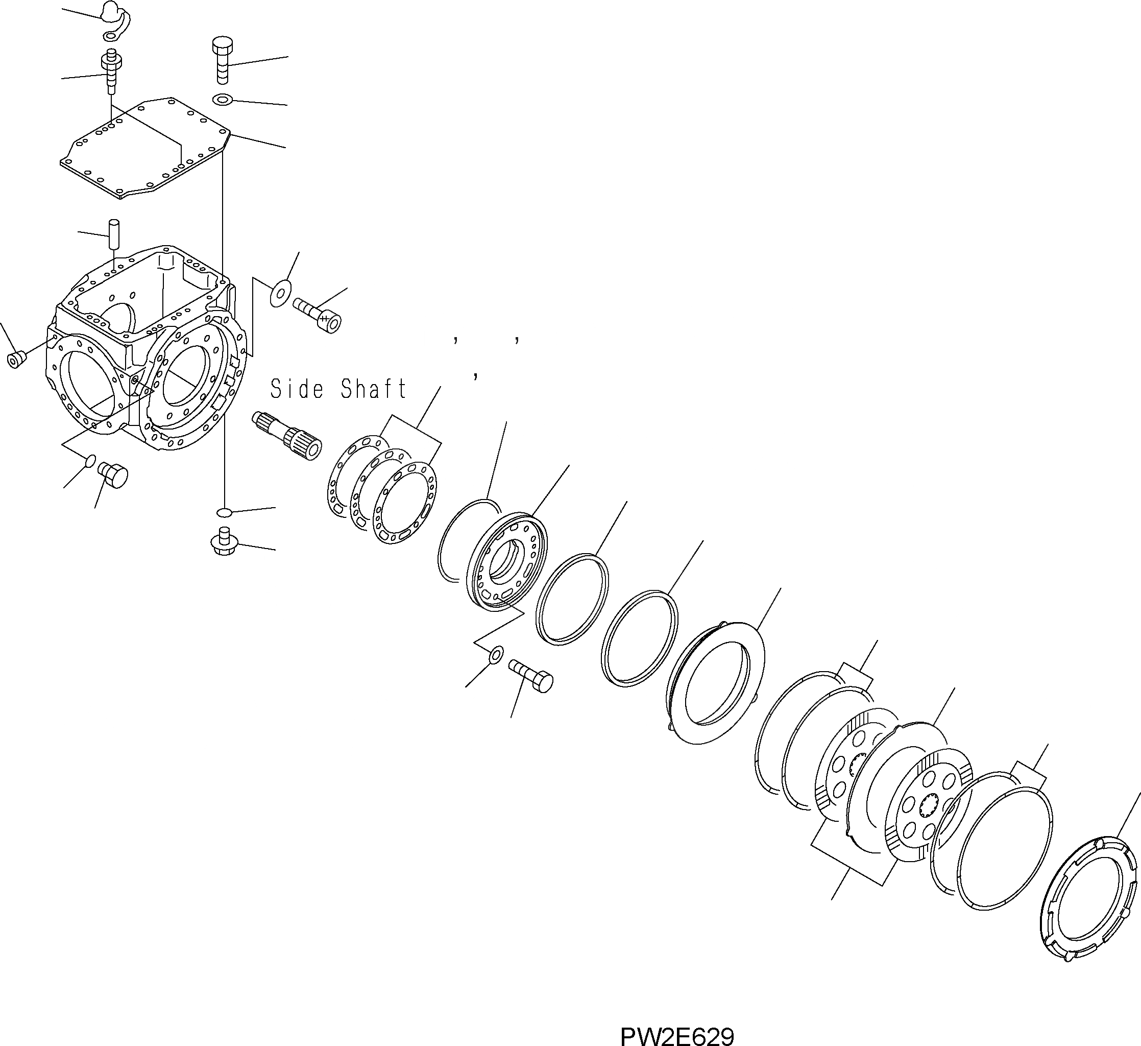 Схема запчастей Komatsu WA250-5 - ЗАДН. МОСТ (STD + LSD - КРЫШКАAND ТОРМОЗ.) F ТРАНСМИССИЯ