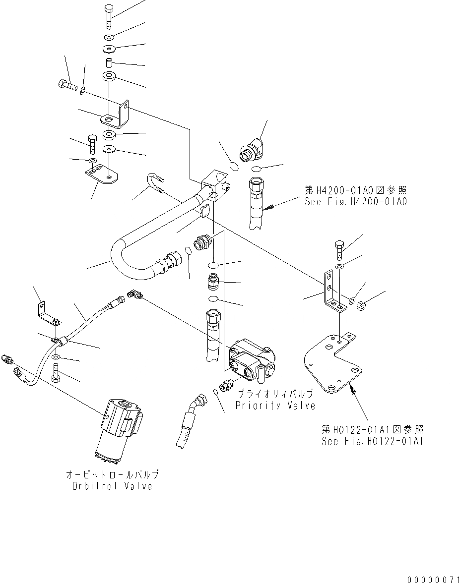 Схема запчастей Komatsu WA250-5 - КЛАПАН РУЛЕВОГО УПРАВЛЕНИЯ (ТРУБЫ) (ПРИОРИТЕТН. КЛАПАН - КЛАПАН РУЛЕВОГО УПРАВЛЕНИЯ) H ГИДРАВЛИКА
