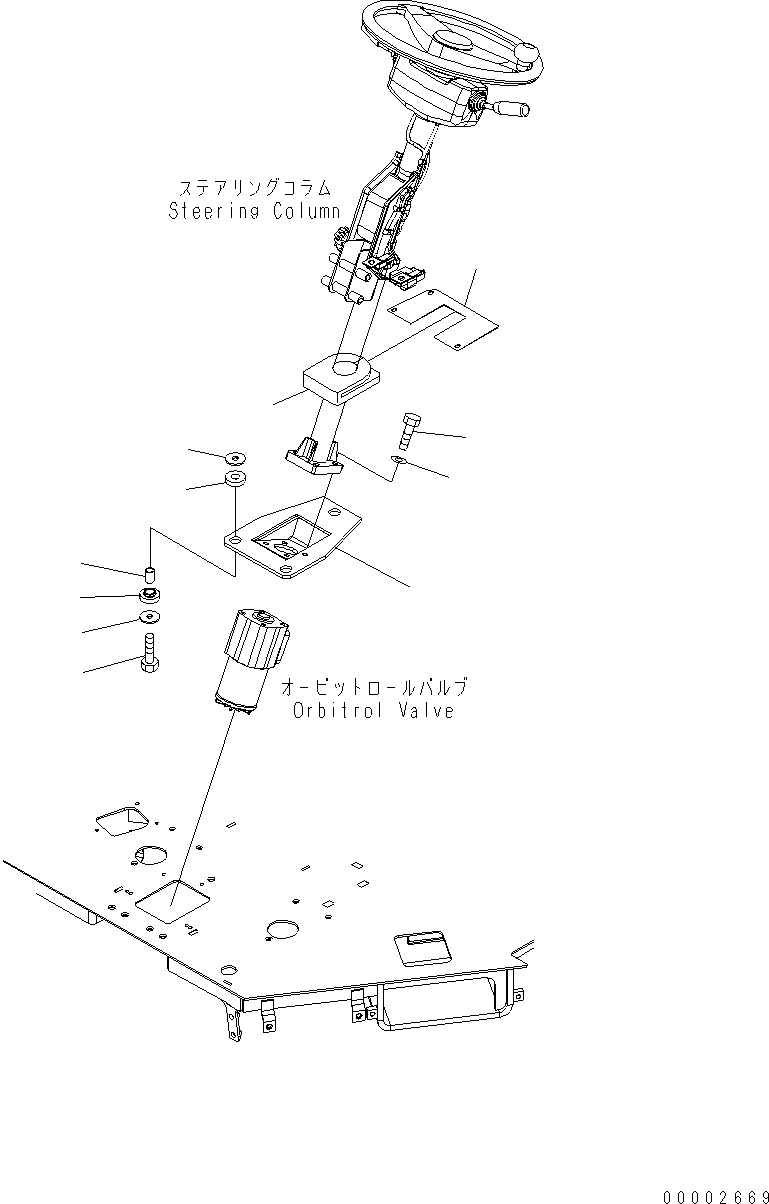 Схема запчастей Komatsu WA250-5 - РУЛЕВОЕ КОЛЕСО (КЛАПАН КРЕПЛЕНИЕ) K OPERATORґS ОБСТАНОВКА И СИСТЕМА УПРАВЛЕНИЯ