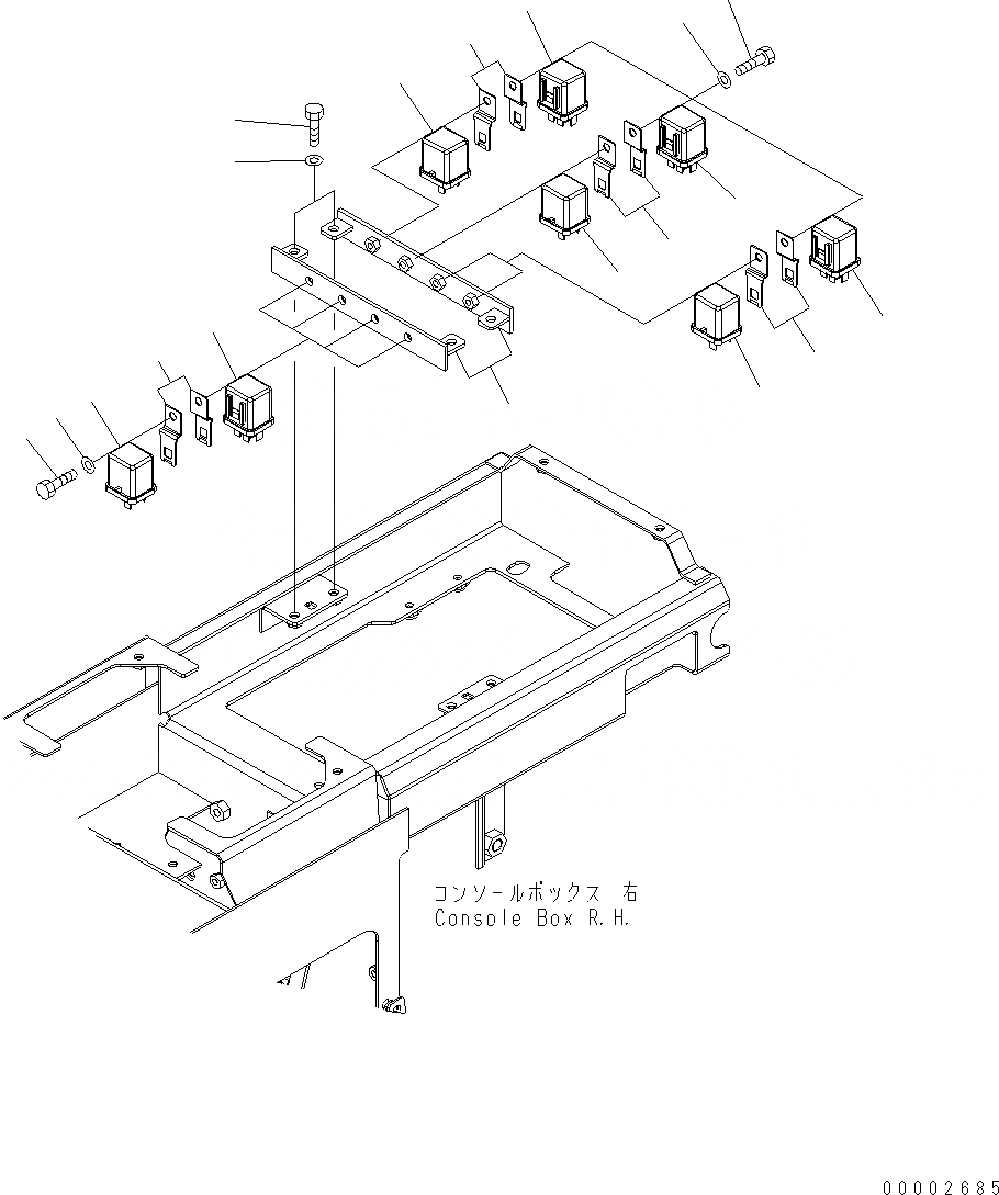 Схема запчастей Komatsu WA250-5 - ПОЛ (ЭЛЕКТР.) (РЕЛЕ) K OPERATORґS ОБСТАНОВКА И СИСТЕМА УПРАВЛЕНИЯ