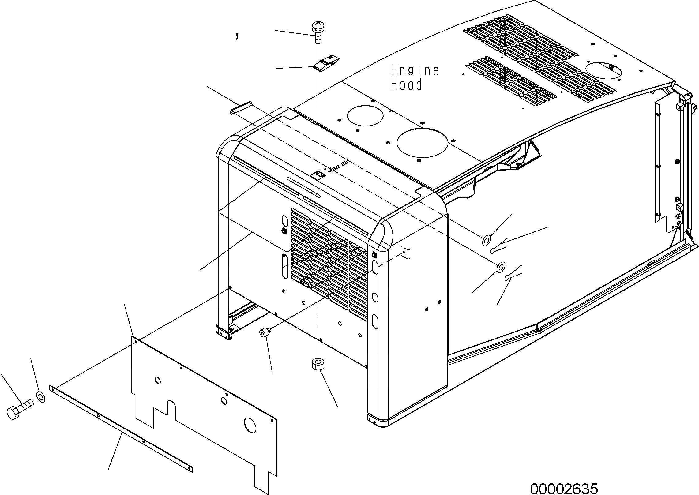 Схема запчастей Komatsu WA250-5 - КАПОТ (ОТСЕК ДВИГАТЕЛЯ) M ЧАСТИ КОРПУСА