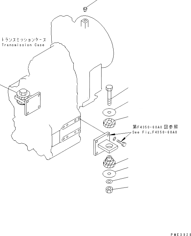 Схема запчастей Komatsu WA250L-3 - ЧАСТИ КРЕПЛЕНИЯ ТРАНСМИССИИ СИЛОВАЯ ПЕРЕДАЧА