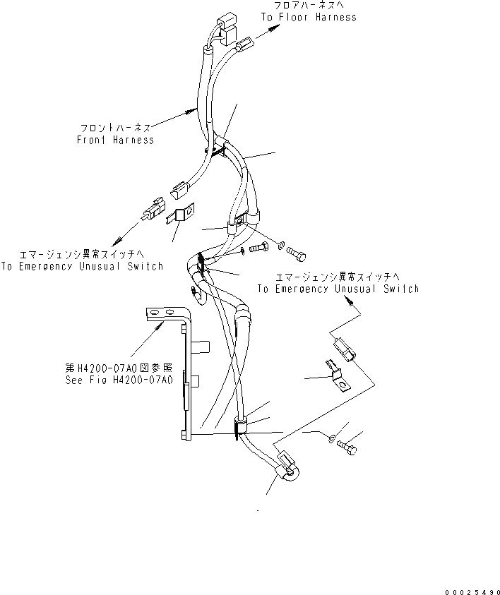 Схема запчастей Komatsu WA250PTL-5 - ЭКСТРЕНН. РУЛЕВ. УПРАВЛЕНИЕ Э/ПРОВОДКА ЭЛЕКТРИКА