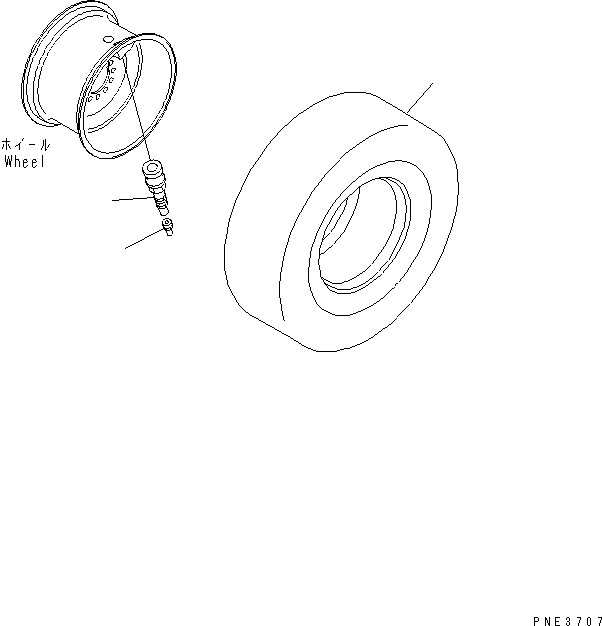Схема запчастей Komatsu WA250PT-5 - ШИНЫ (7.-- L) (БЕСКАМЕРНЫЕ ШИНЫ) ПОДВЕСКА И КОЛЕСА