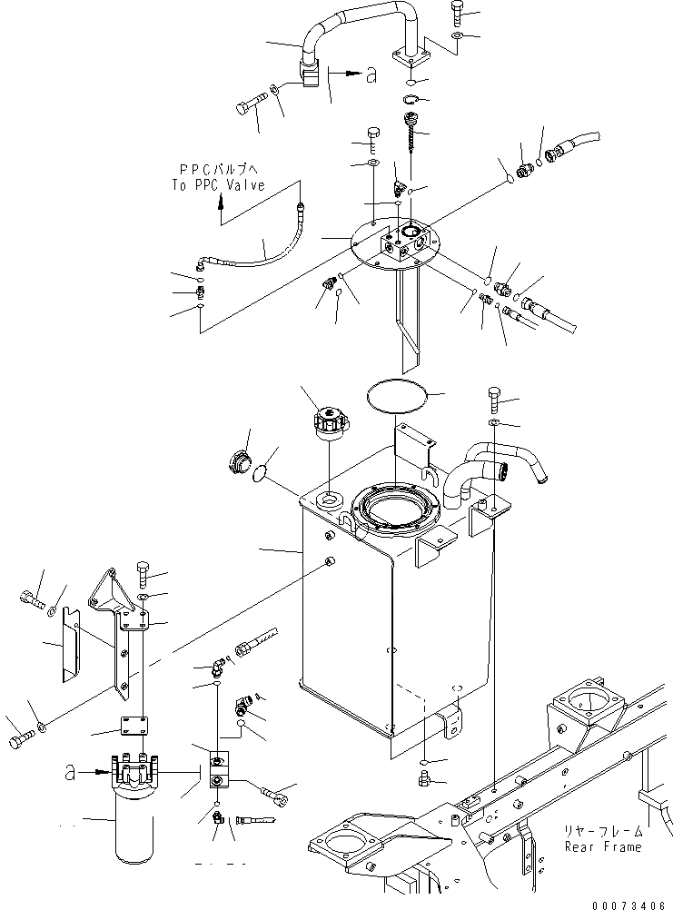 Схема запчастей Komatsu WA250PZ-6 - ГИДР. БАК. (ДЛЯ ЭКСТРЕННОГО УПРАВЛЕНИЯ)(№7-) ГИДРАВЛИКА