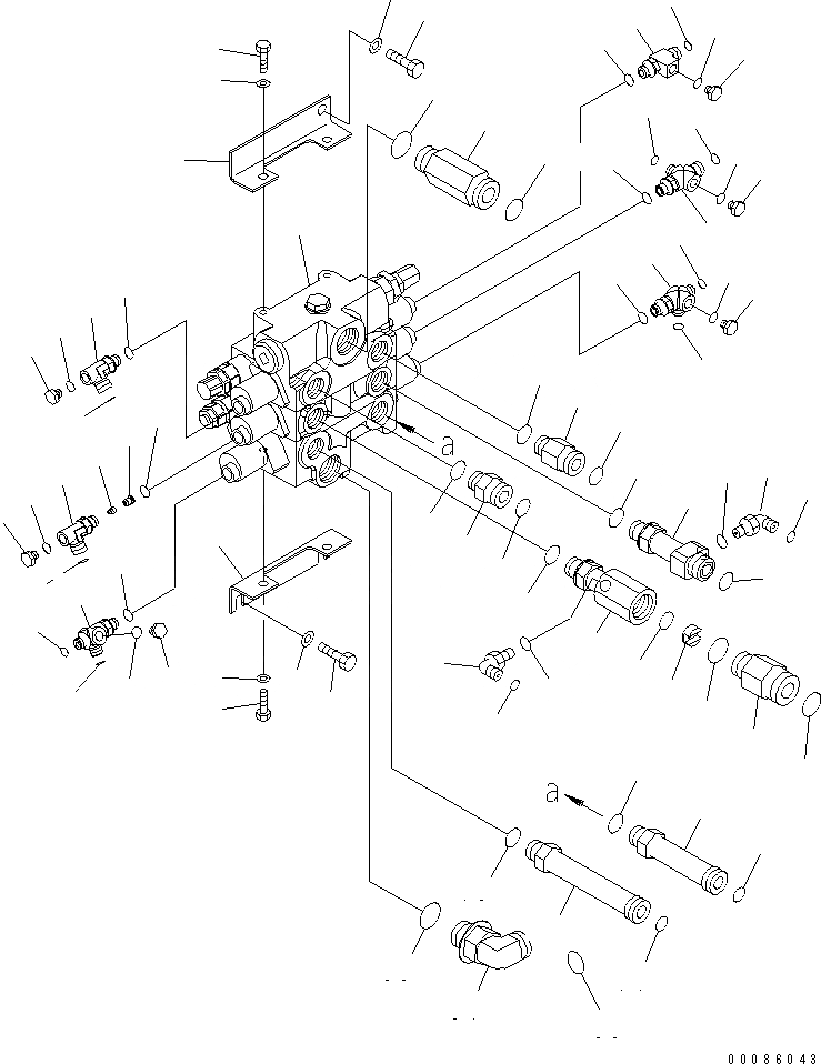 Схема запчастей Komatsu WA250PZ-6 - ОСНОВН. КЛАПАН (С FALL DOWN PREВЕНТИЛЯТОРION КЛАПАН)(№7-) ГИДРАВЛИКА