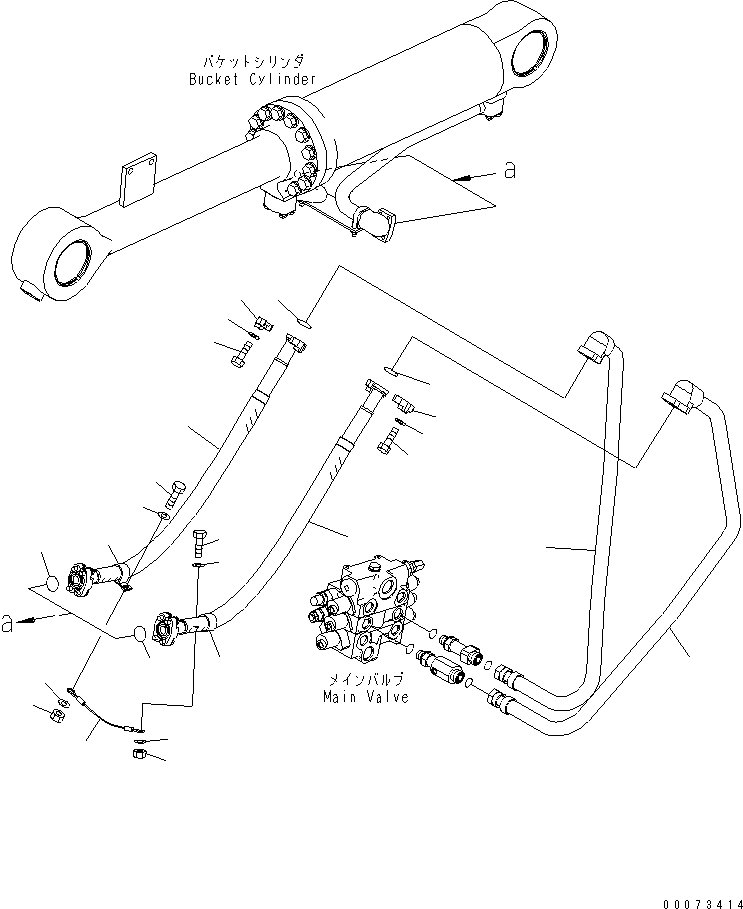 Схема запчастей Komatsu WA250PZ-6 - ГИДРОЛИНИЯ (ГИДРОЦИЛИНДР КОВША ТРУБЫ) (/)(№7-) ГИДРАВЛИКА