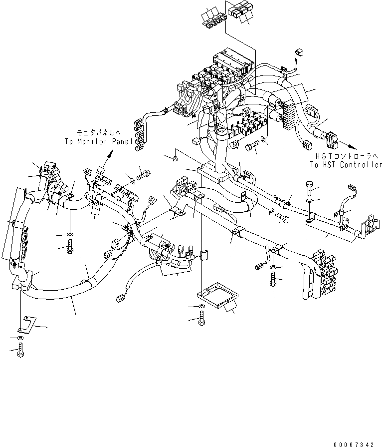 Схема запчастей Komatsu WA250PZ-6 - ПОЛ (ПОЛ Э/ПРОВОДКА) (/) (ДЛЯ НАВЕСА)(№7-) КАБИНА ОПЕРАТОРА И СИСТЕМА УПРАВЛЕНИЯ