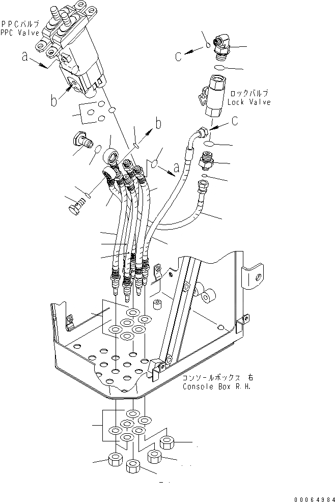 Схема запчастей Komatsu WA250PZ-6 - УПРАВЛЕНИЕ ПОГРУЗКОЙ (PPC ШЛАНГИ) (ДЛЯ РЫЧАГ)(№7-) КАБИНА ОПЕРАТОРА И СИСТЕМА УПРАВЛЕНИЯ