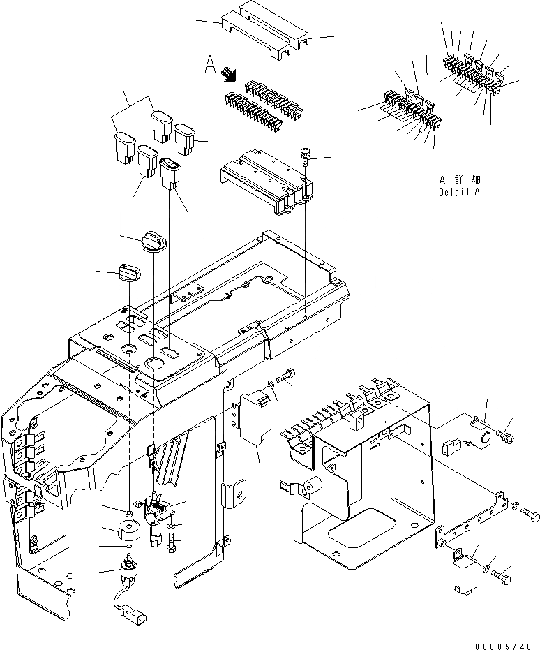 Схема запчастей Komatsu WA250PZ-6 - УПРАВЛЕНИЕ ПОГРУЗКОЙ (ЭЛЕКТРИКА) (ДЛЯ РЫЧАГ)(№7-) КАБИНА ОПЕРАТОРА И СИСТЕМА УПРАВЛЕНИЯ