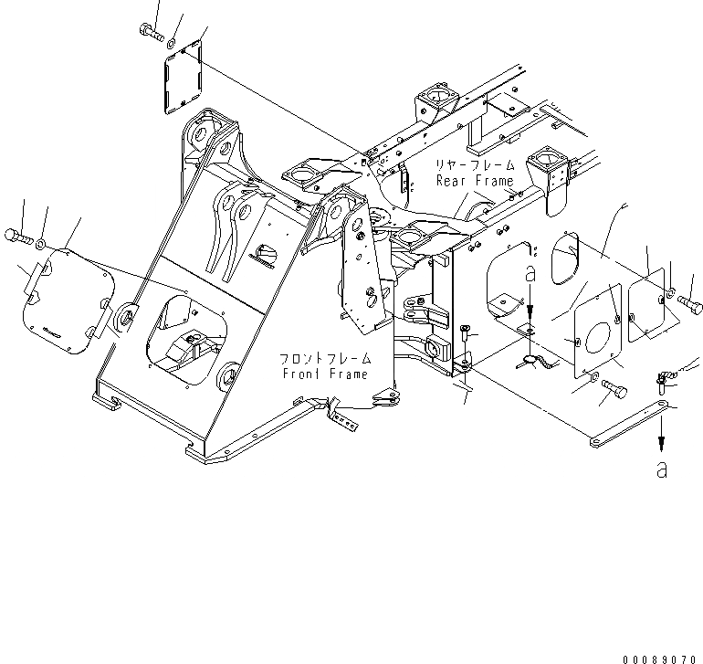Схема запчастей Komatsu WA250PZ-6 - БЛОКИР. ШАНГА И КРЫШКА(ДЛЯ ЕС)(№7-) ОСНОВНАЯ РАМА И ЕЕ ЧАСТИ