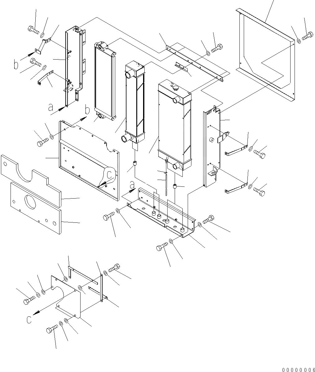 Схема запчастей Komatsu WA250PT-5 - РАДИАТОР C СИСТЕМА ОХЛАЖДЕНИЯ