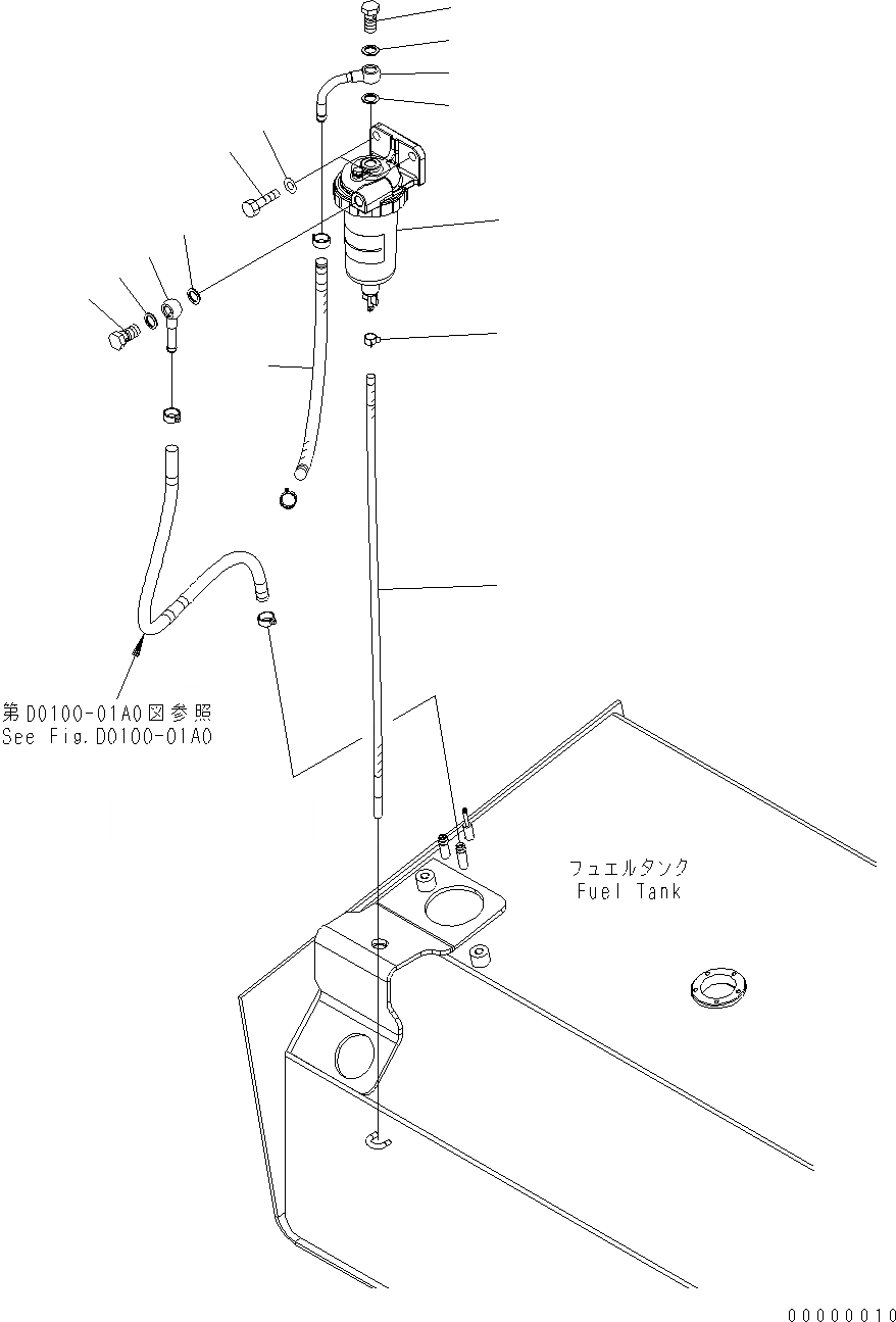 Схема запчастей Komatsu WA250PT-5 - ВОДООТДЕЛИТЕЛЬ D ТОПЛИВН. БАК. AND КОМПОНЕНТЫ