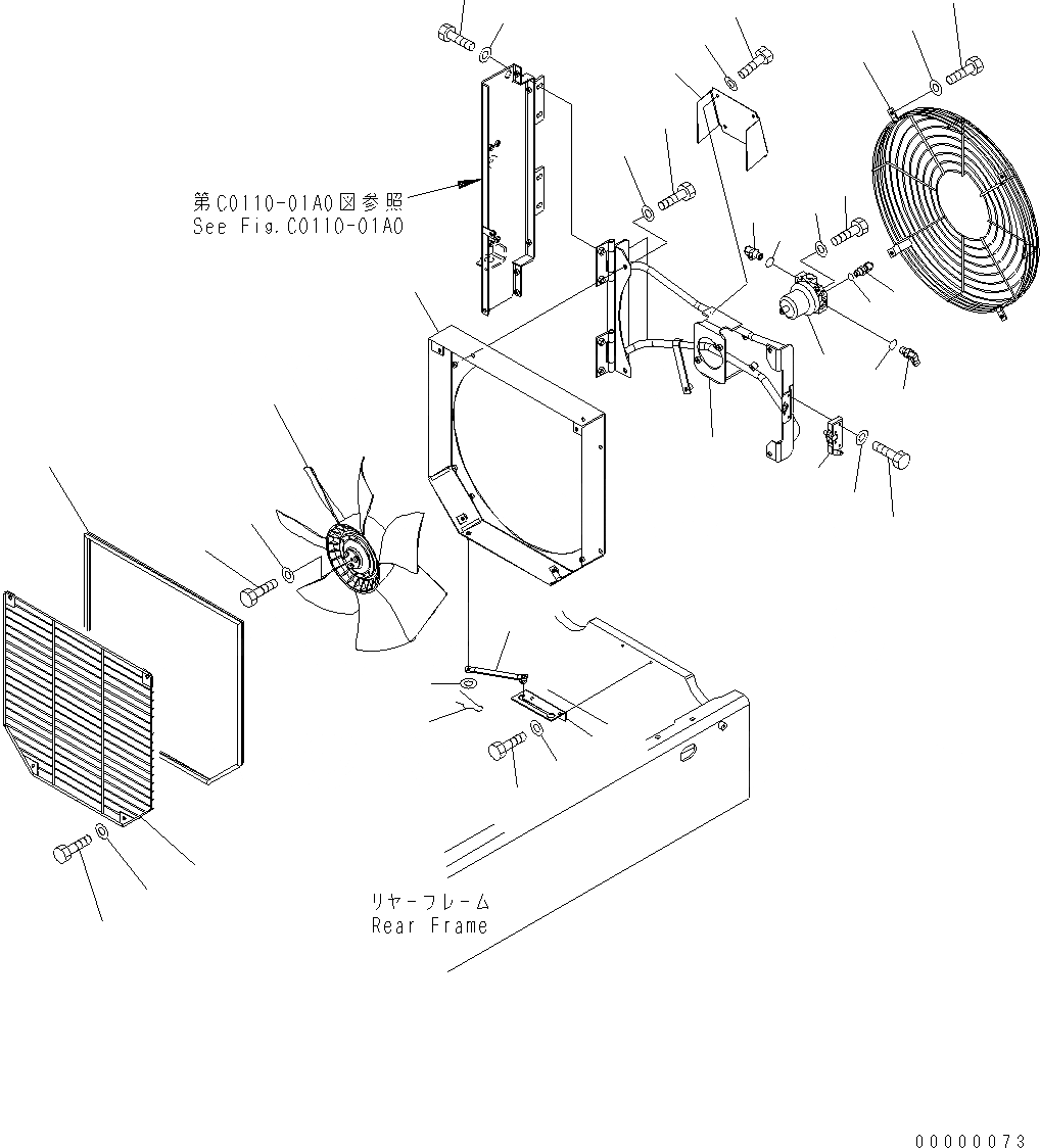 Схема запчастей Komatsu WA250PT-5 - ПРИВОД ВЕНТИЛЯТОРА H ГИДРАВЛИКА