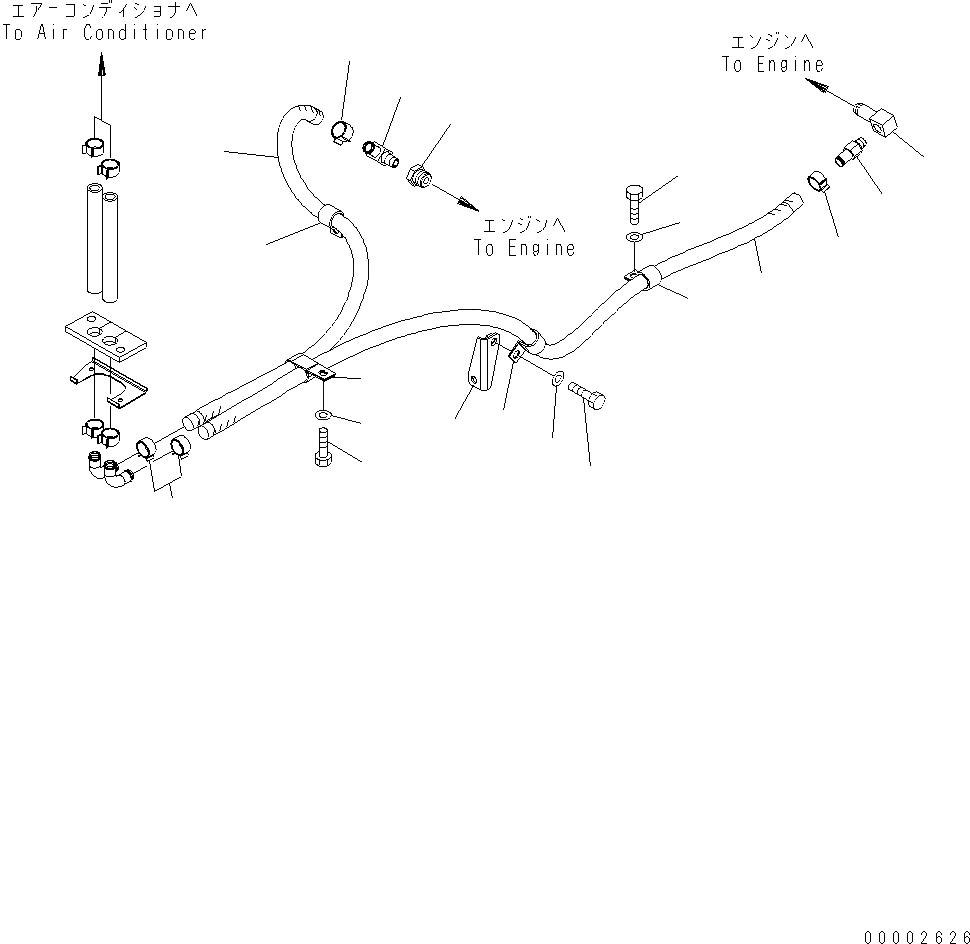 Схема запчастей Komatsu WA250PT-5 - ОБОГРЕВАТЕЛЬ. PIPNG K OPERATORґS ОБСТАНОВКА И СИСТЕМА УПРАВЛЕНИЯ
