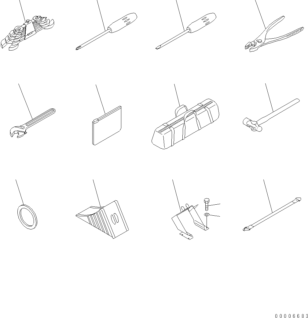 Схема запчастей Komatsu WA250PT-5 - ИНСТРУМЕНТ V АКСЕССУАРЫ И ИНСТРУМЕНТ