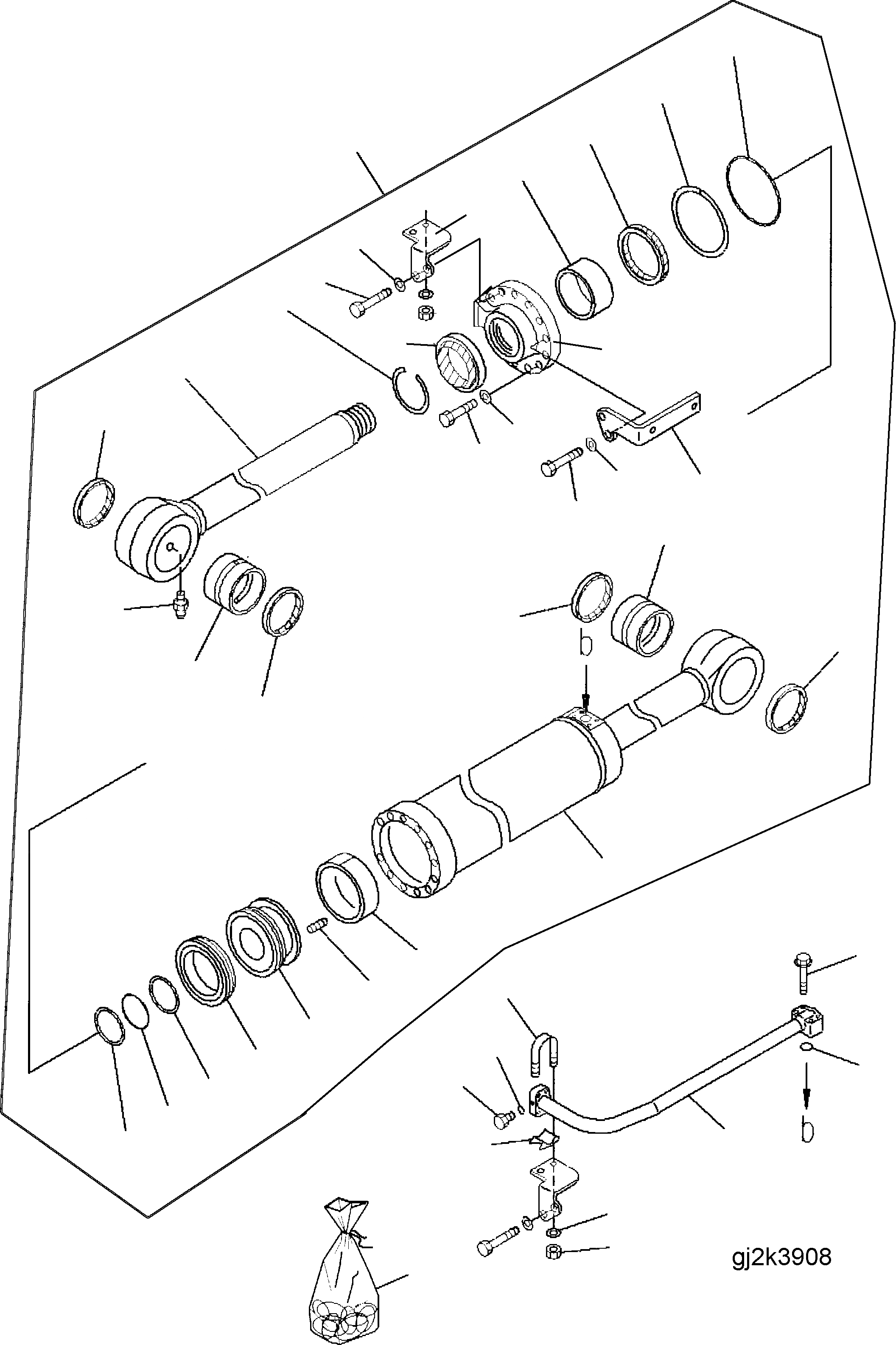 Схема запчастей Komatsu WA250PT-5 - ЦИЛИНДР КОВША (ВНУТР. ЧАСТИ) Y ОСНОВН. КОМПОНЕНТЫ И РЕМКОМПЛЕКТЫ