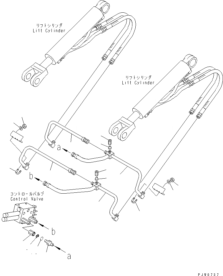 Схема запчастей Komatsu WA250PT-3 - ГИДРОЛИНИЯ (ЛИНИЯ ГИДРОЦИЛИНДРА ПОДЪЕМА) ГИДРАВЛИКА