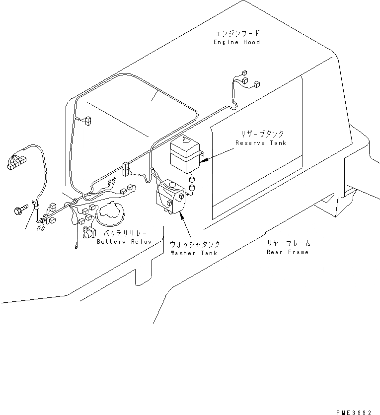 Схема запчастей Komatsu WA250PT-3 - ОТСЕК ДВИГАТЕЛЯ(ЭЛЕКТРИКА) ЧАСТИ КОРПУСА