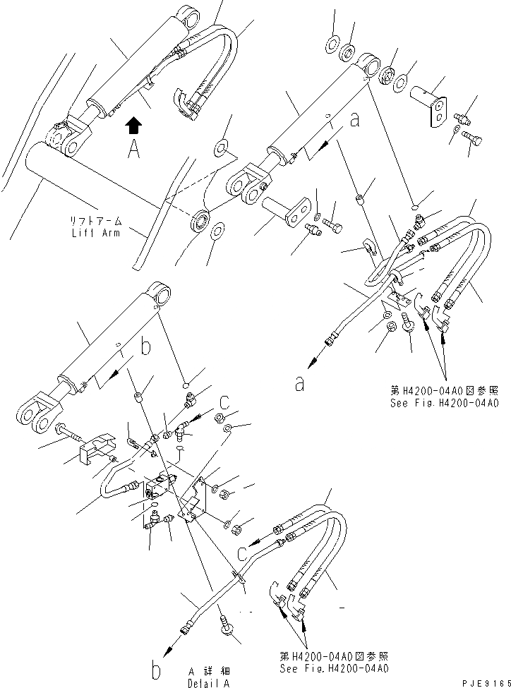 Схема запчастей Komatsu WA250PT-3 - ГИДРОЦИЛИНДР ПОДЪЕМА (ГИДРОЦИЛИНДР ПОДЪЕМА И ТРУБЫ) РАБОЧЕЕ ОБОРУДОВАНИЕ