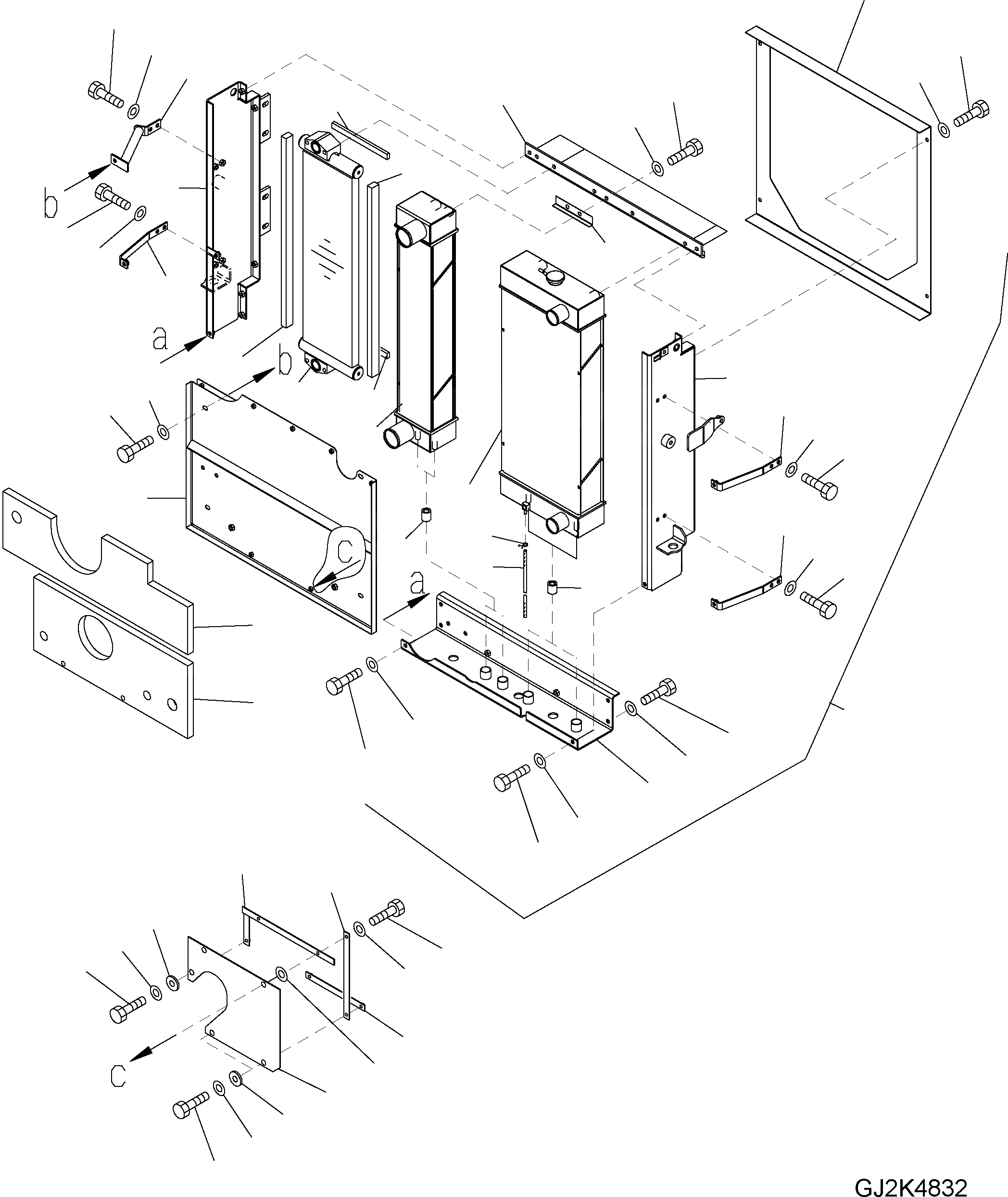 Схема запчастей Komatsu WA250PZ-5 - РАДИАТОР (STD) C СИСТЕМА ОХЛАЖДЕНИЯ