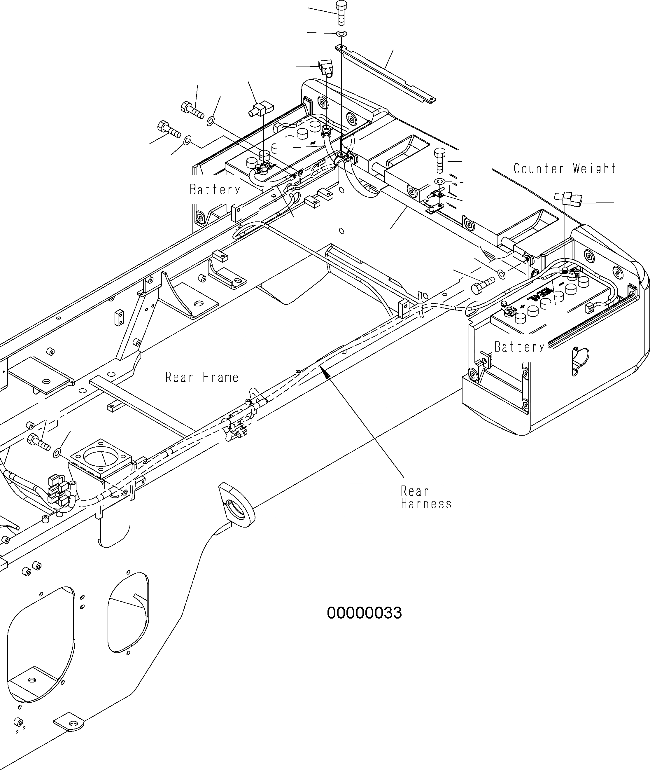 Схема запчастей Komatsu WA250PZ-5 - ЗАДН. Э/ПРОВОДКА (БЕЗ QICK COUPLER / АККУМУЛЯТОР КАБЕЛЬ) E ЭЛЕКТРИКА