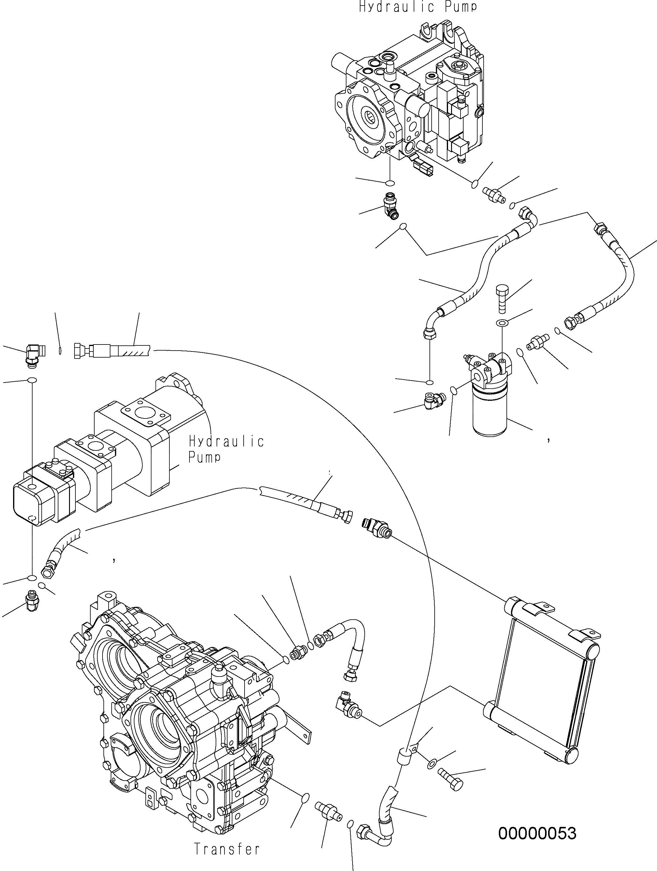 Схема запчастей Komatsu WA250PZ-5 - HST МАСЛ. ЛИНИЯ (ФИЛЬТР.) F ТРАНСМИССИЯ