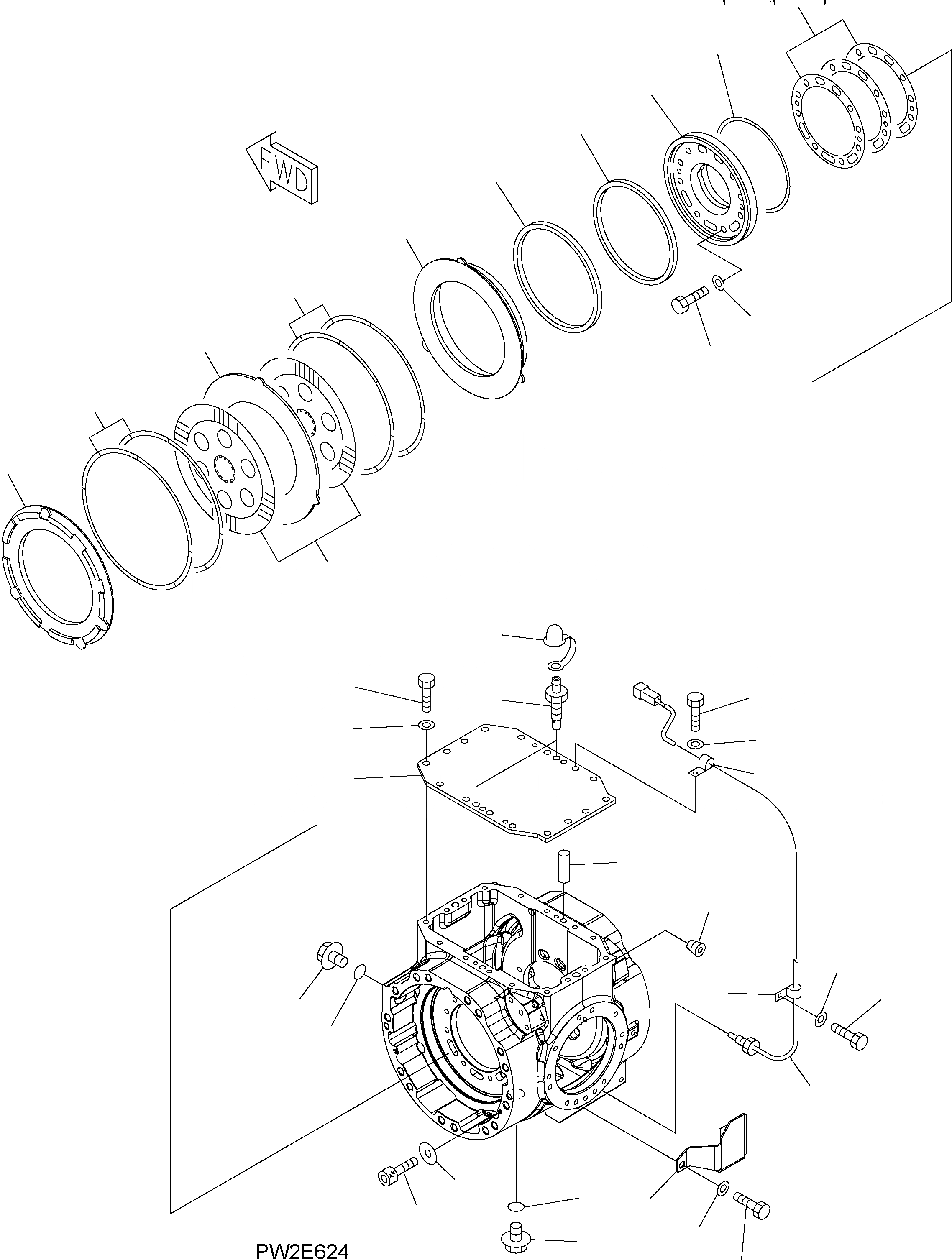 Схема запчастей Komatsu WA250PZ-5 - ПЕРЕДНИЙ МОСТ (STD И LSD - КРЫШКАAND ТОРМОЗ.) F ТРАНСМИССИЯ