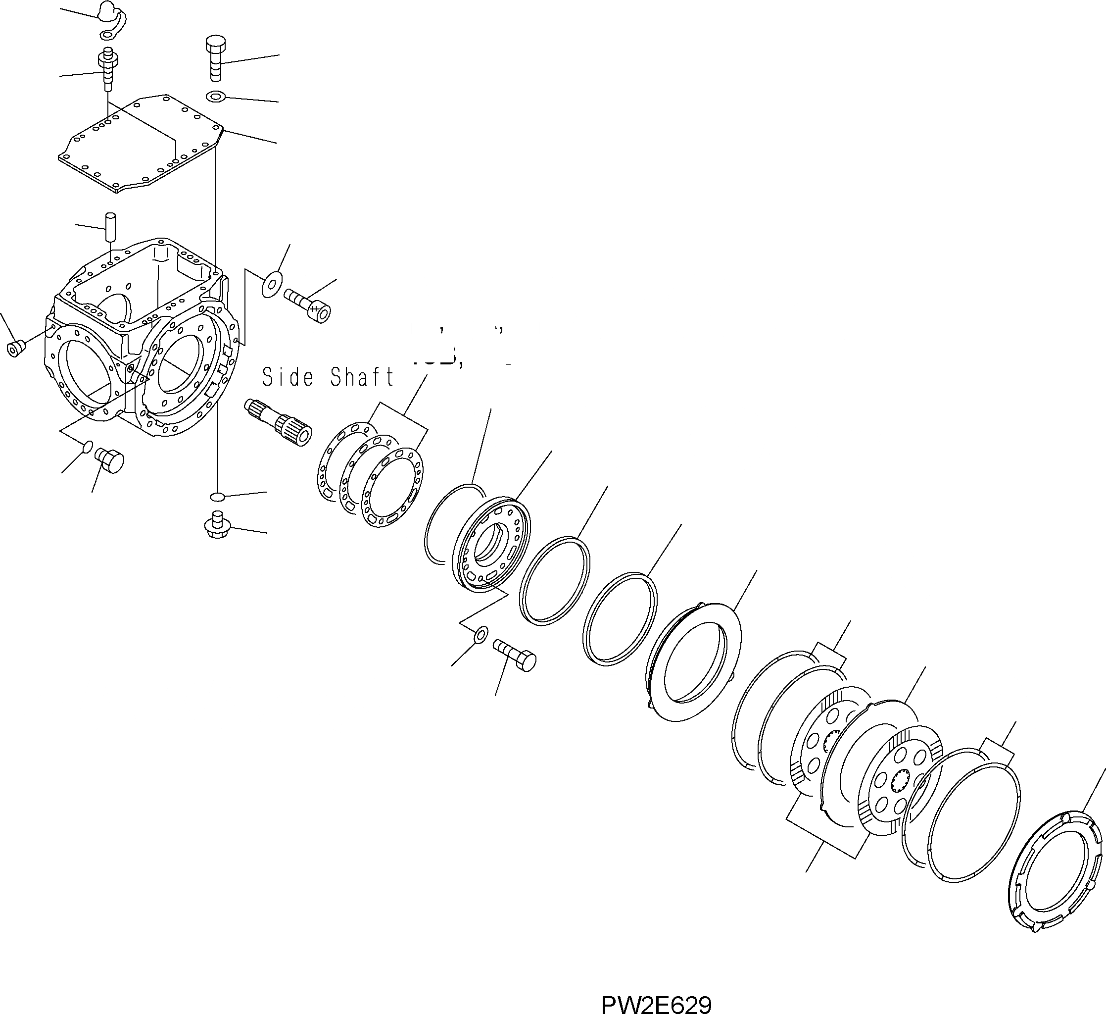 Схема запчастей Komatsu WA250PZ-5 - ЗАДН. МОСТ (STD И LSD - КРЫШКАAND ТОРМОЗ.) F ТРАНСМИССИЯ