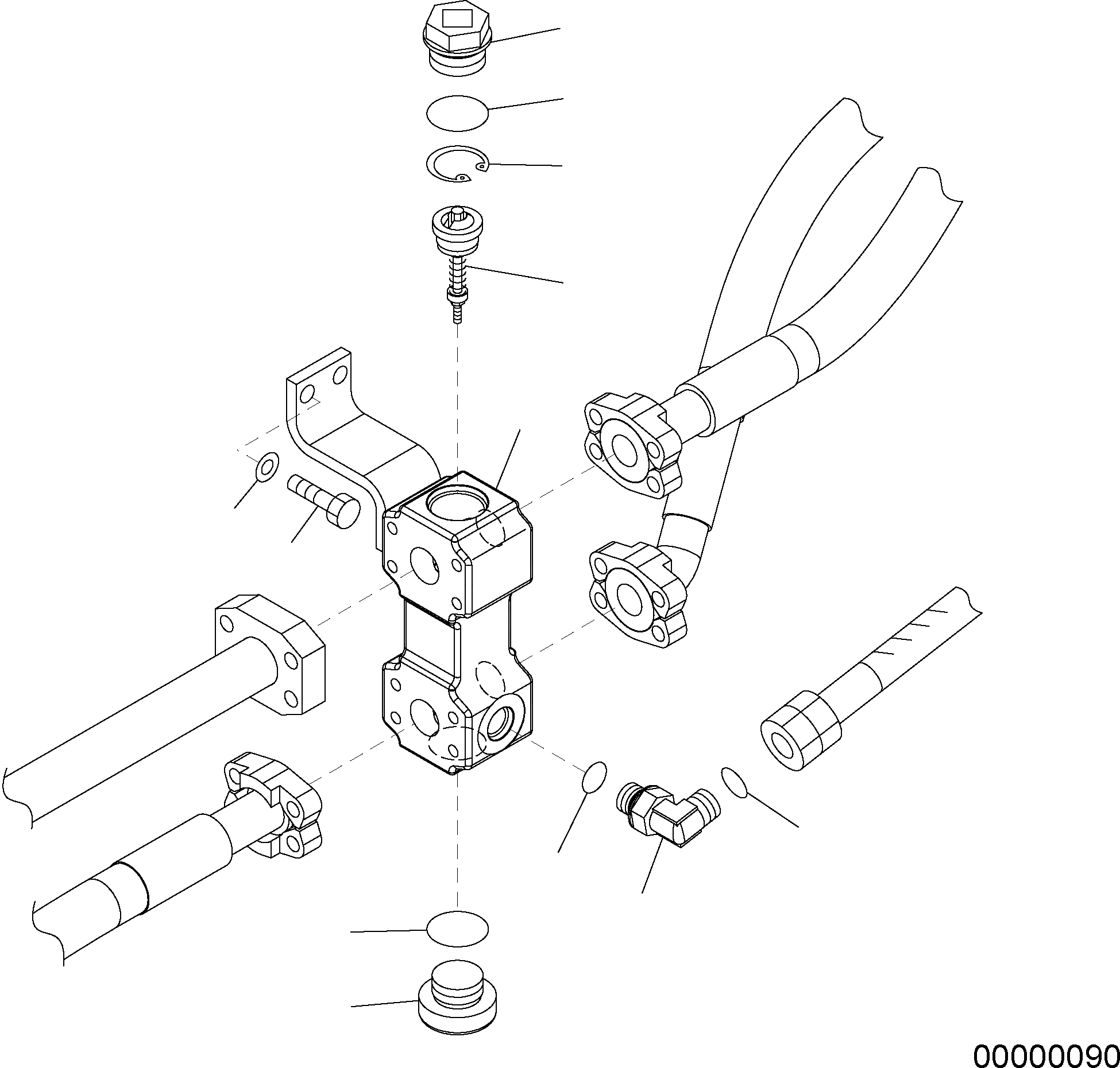 Схема запчастей Komatsu WA250PZ-5 - ГИДРОЛИНИЯ (КЛАПАН) H ГИДРАВЛИКА