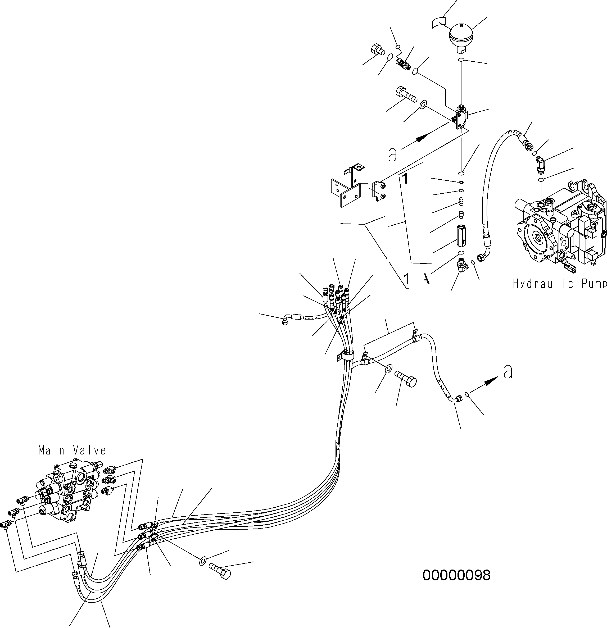 Схема запчастей Komatsu WA250PZ-5 - ГИДРОЛИНИЯ (P.P.C ТРУБЫ; ,СЕКЦ.) H ГИДРАВЛИКА