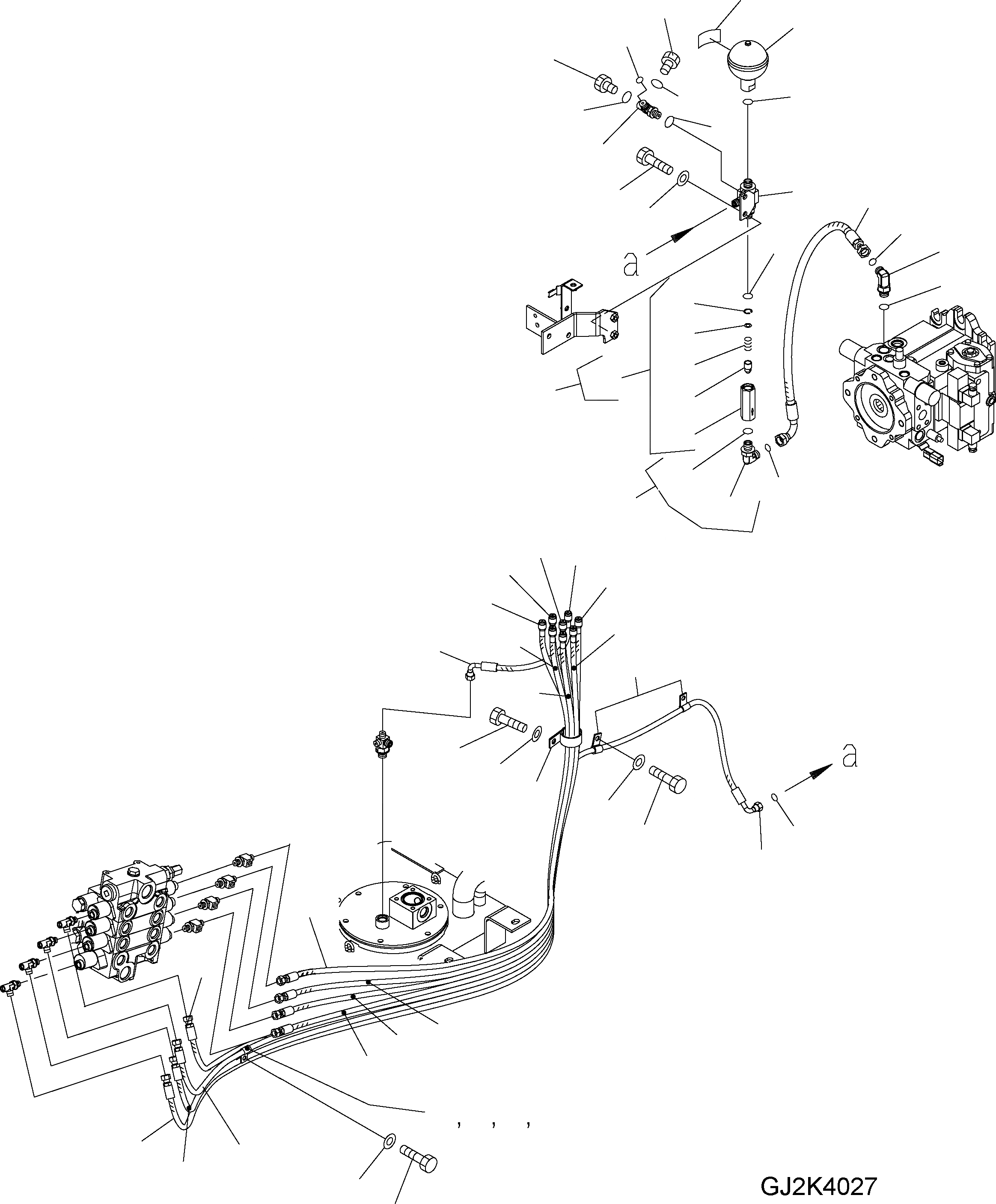 Схема запчастей Komatsu WA250PZ-5 - ГИДРОЛИНИЯ (P.P.C ТРУБЫ; ECSS,СЕКЦ.) H ГИДРАВЛИКА
