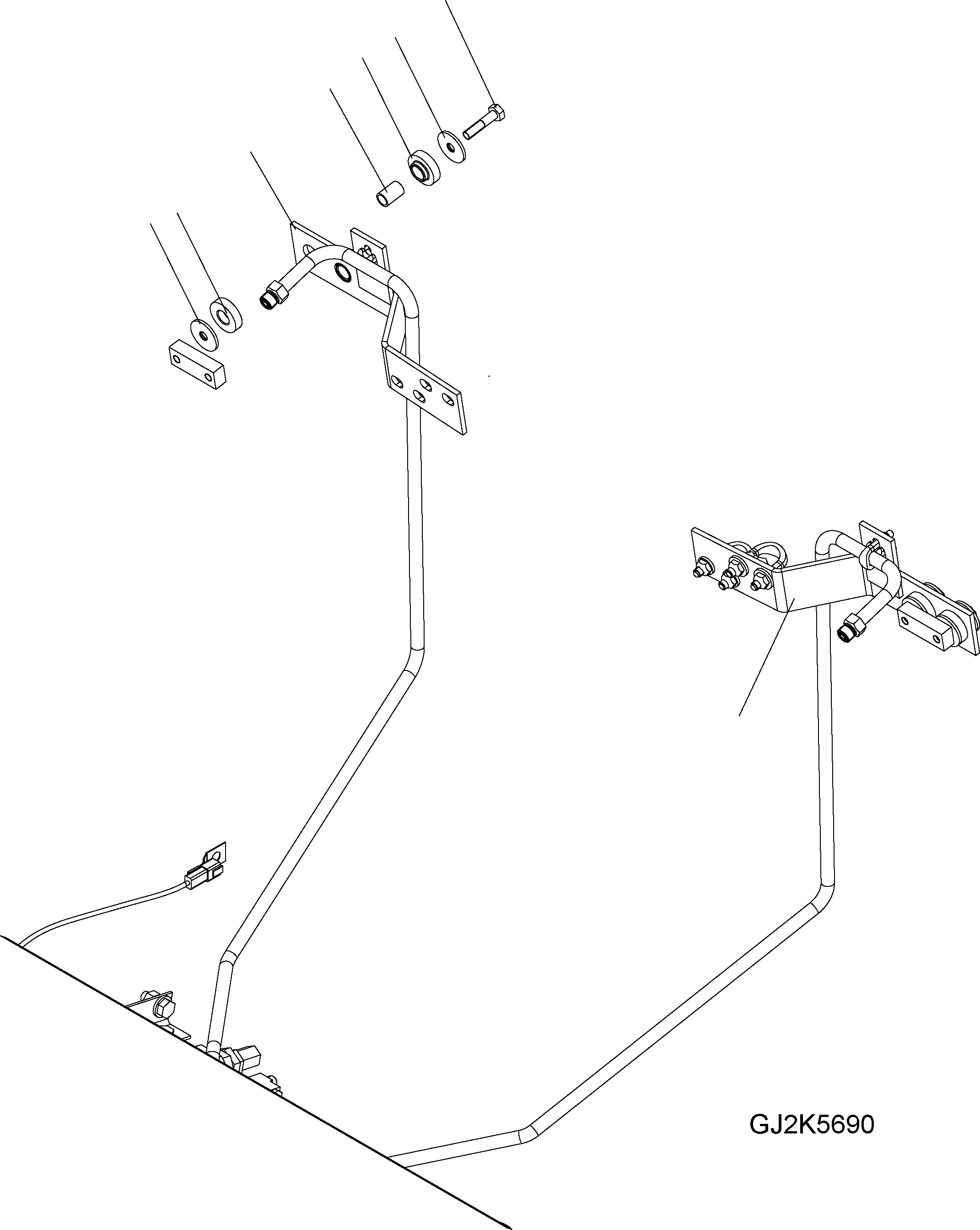 Схема запчастей Komatsu WA250PZ-5 - ГИДРОЛИНИЯ (QC ЛИНИЯ, КОРПУС ТРУБКАS) H ГИДРАВЛИКА