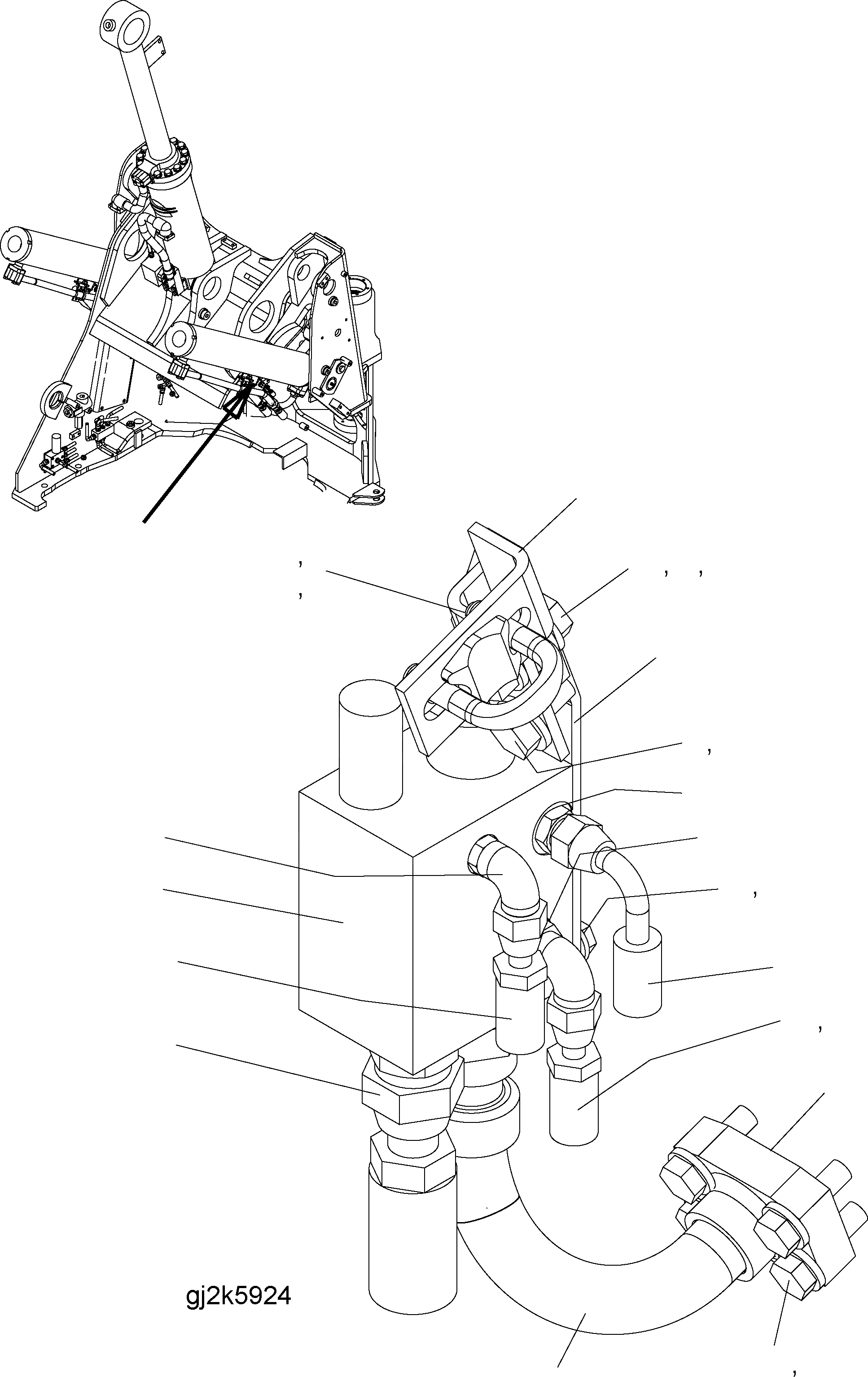 Схема запчастей Komatsu WA250PZ-5 - ANTI DROP КЛАПАН (ГИДРОЦИЛИНДР ПОДЪЕМА RHS) H ГИДРАВЛИКА