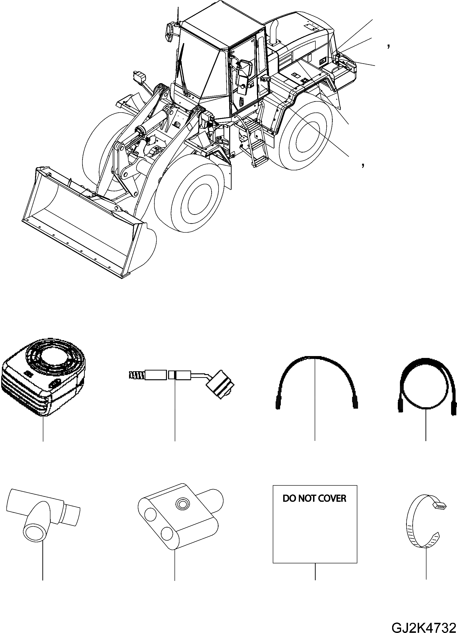 Схема запчастей Komatsu WA250PZ-5 - ХОЛОДН. AREA КОМПЛЕКТ (ОПЦ.) K OPERATORS ОБСТАНОВКА И СИСТЕМА УПРАВЛЕНИЯ