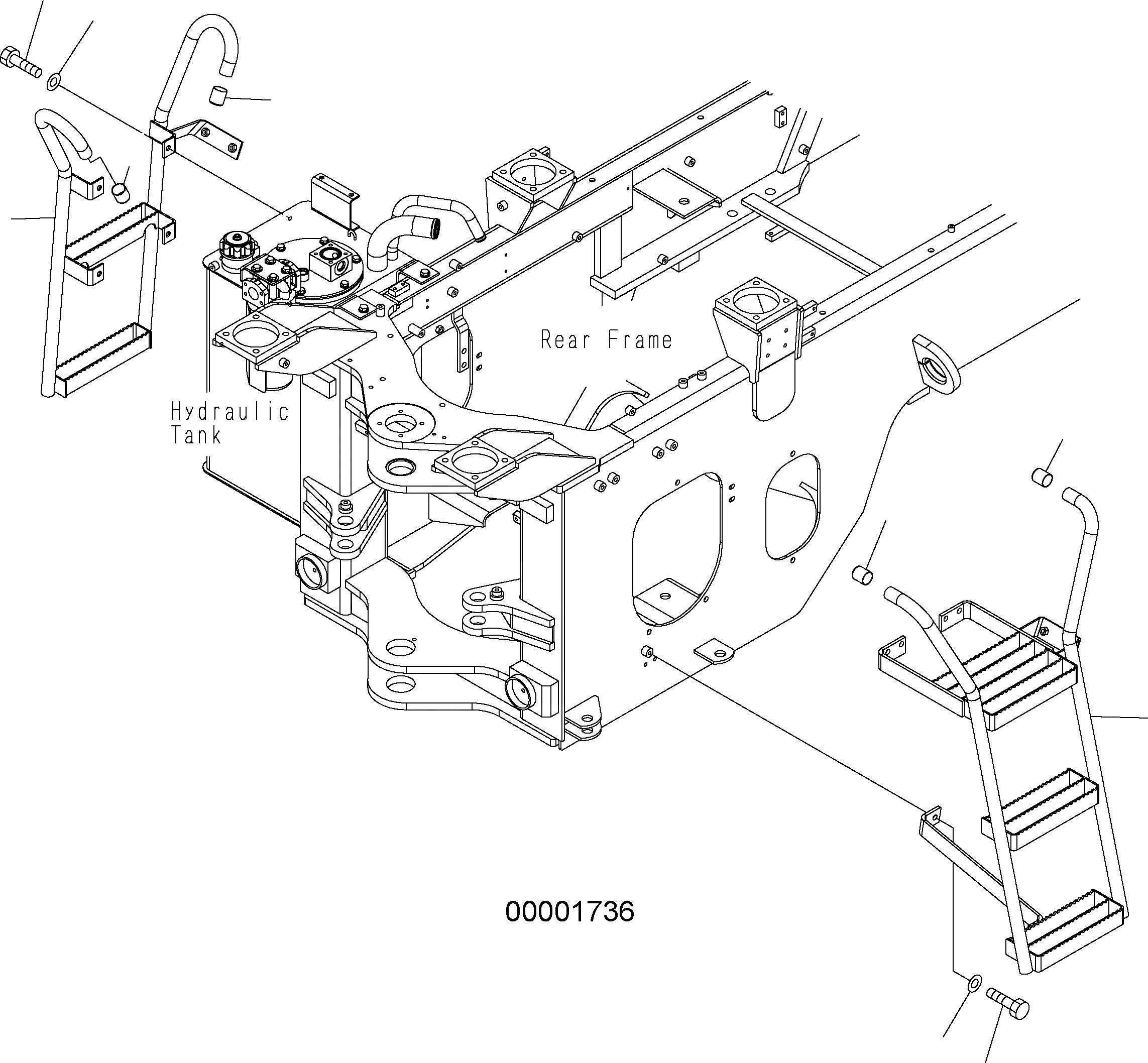Схема запчастей Komatsu WA250PZ-5 - ЛЕСТНИЦА M ЧАСТИ КОРПУСА